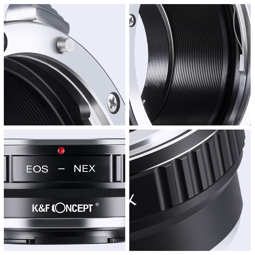K&F Concept Ef Ef S To E Mount Adapter, Manual Focus Lens Mount Adapter Compatible With Canon Eos Lens To Sony Alpha Nex E Mount Camera Body