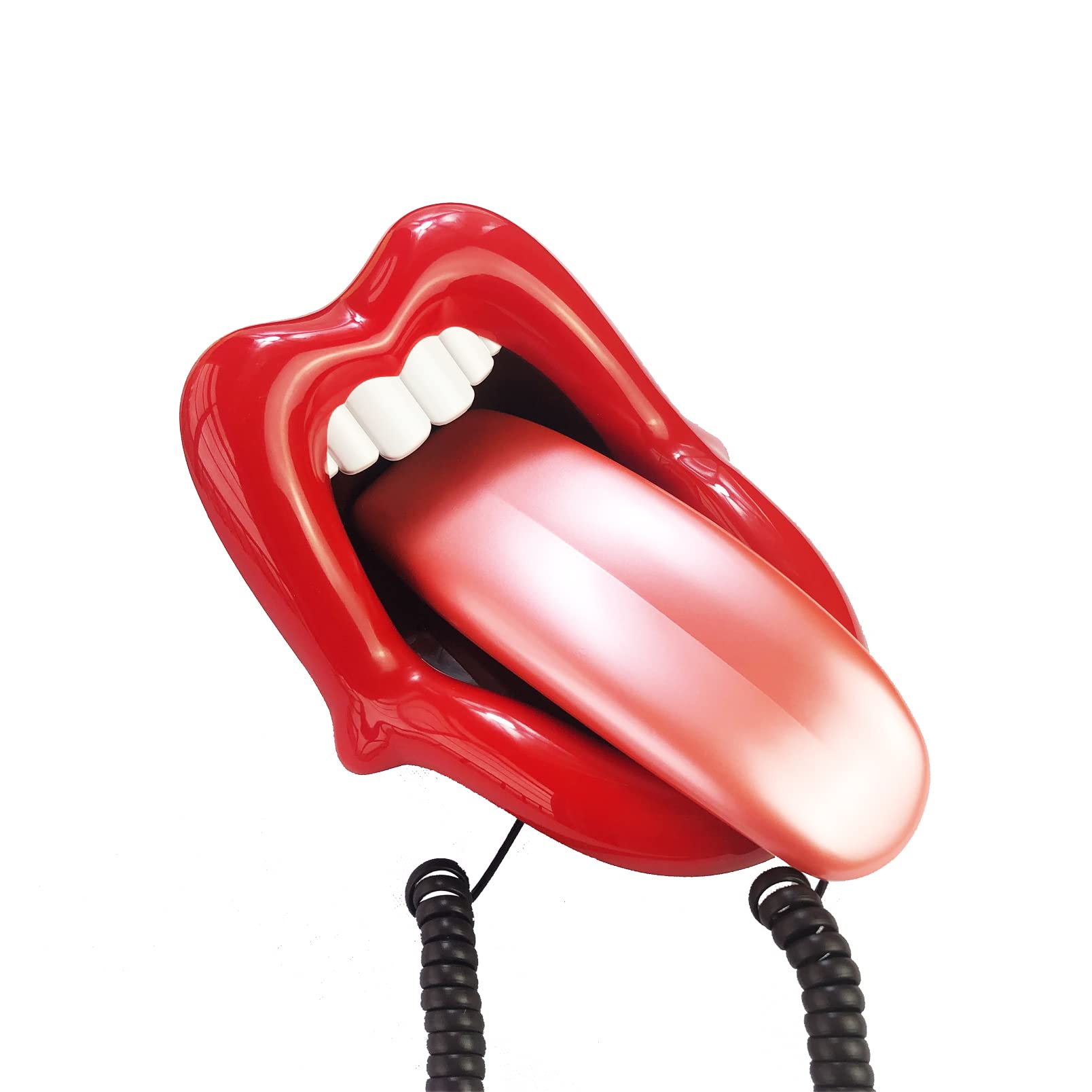 Telpal Landline Phones For Home, Red Mouth Telephone, Novelty Big Tongue Phone, Wired Funny Lip Phone Gift, Cartoon Shaped Real