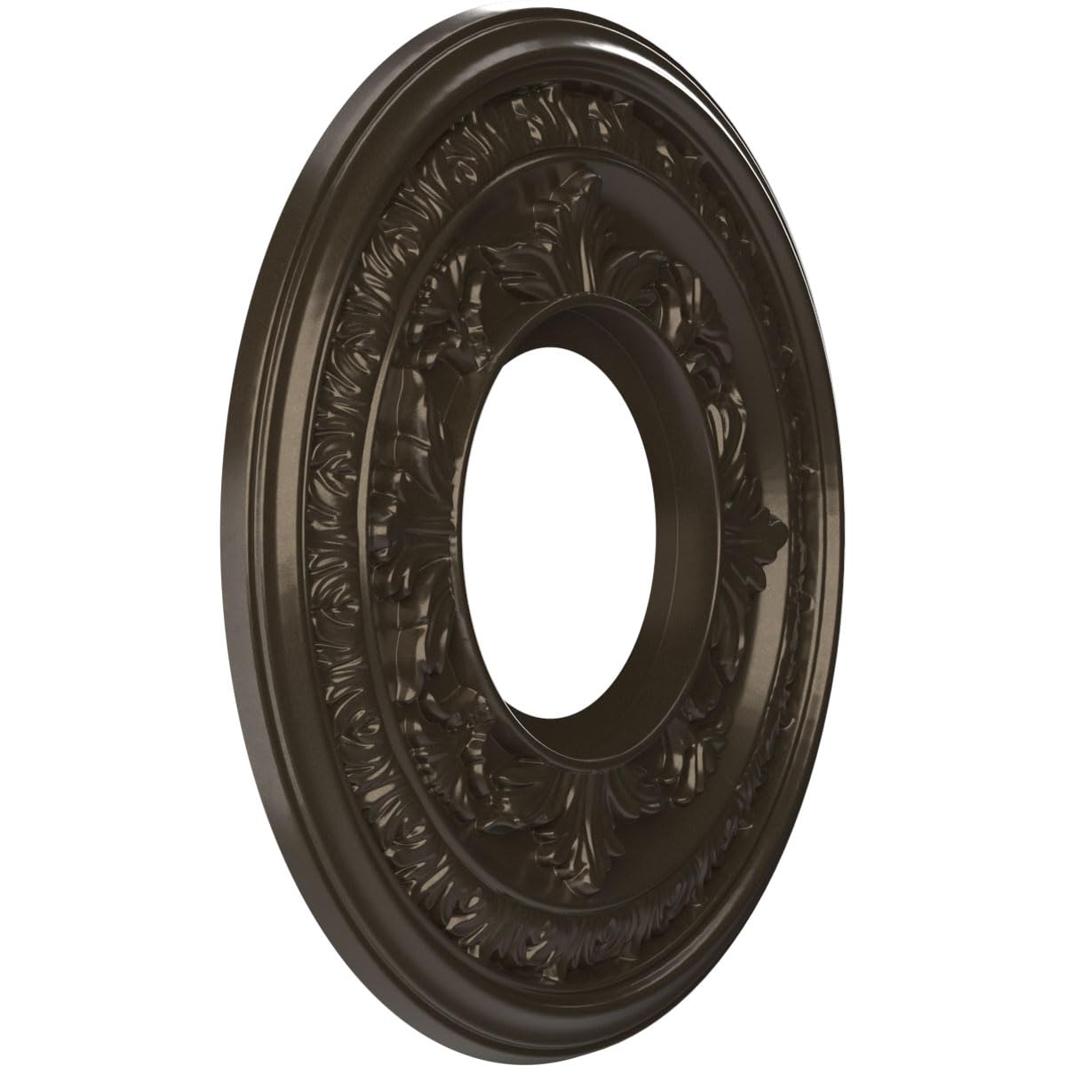 Ekena Millwork Cmp10Bacdb Baltimore Thermoformed Pvc Ceiling Medallion (Fits Canopies Up To 4 1/4''), 10''Od, Metallic Dark Bron