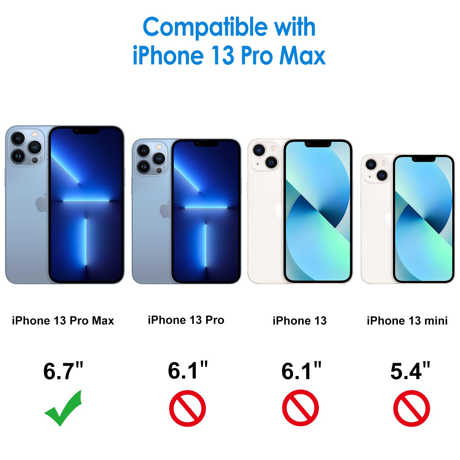 Jetech Case For Iphone 13 Pro Max 6.7 Inch, Non Yellowing Shockproof Phone Bumper Cover, Anti Scratch Clear Back (Sierra Blue)