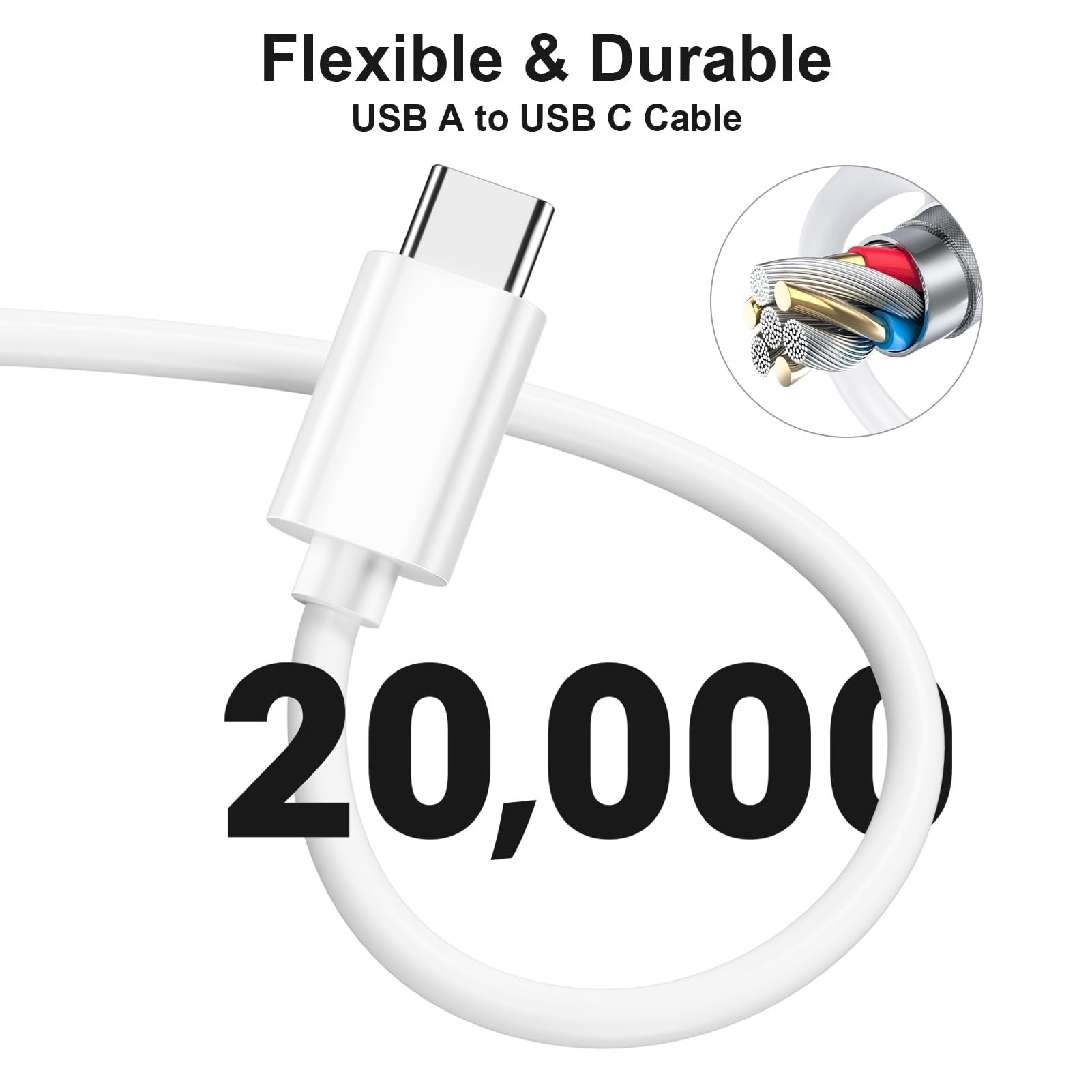 6 Inch Short Usb A To Usb C 3.2 Cable[0.5Ft 3 Pack], 10Gbps High Speed Data Transfer Cable Compatible With Macbook Pro,Ipad Pro