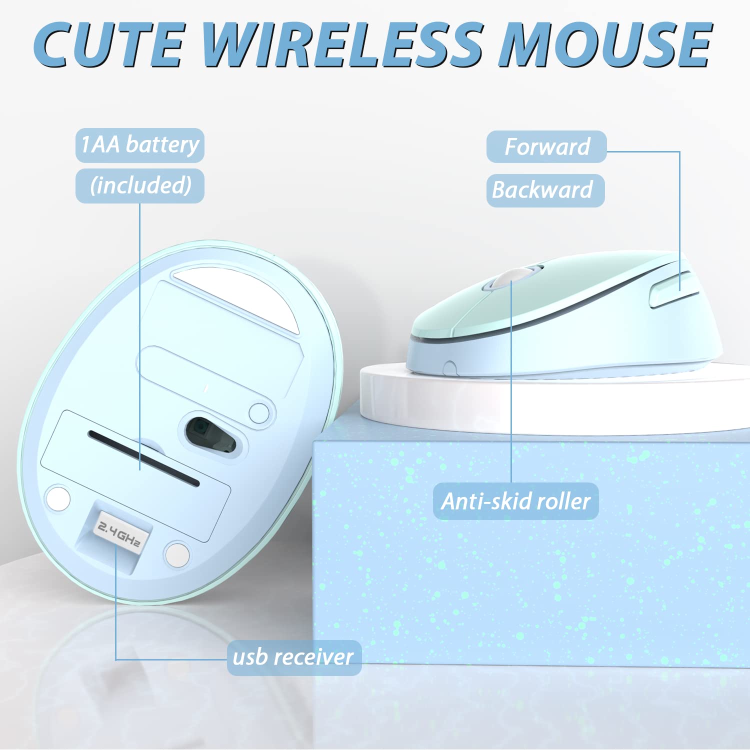 Wireless Keyboard And Mouse Combo, 2.4G Full Sized Ergonomic Keyboard Mouse, 3 Dpi Adjustable Cordless Usb Keyboard And Mouse,Fo