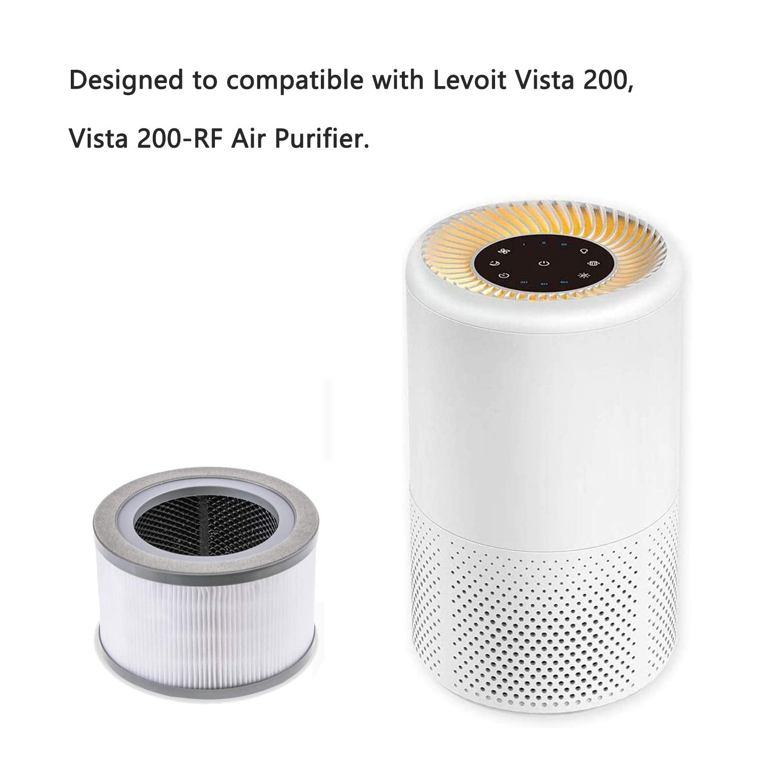 2 Pack Air Purifier Filters Replacement For Levoit Vista 200 Vista 200 Rf Air Purifier