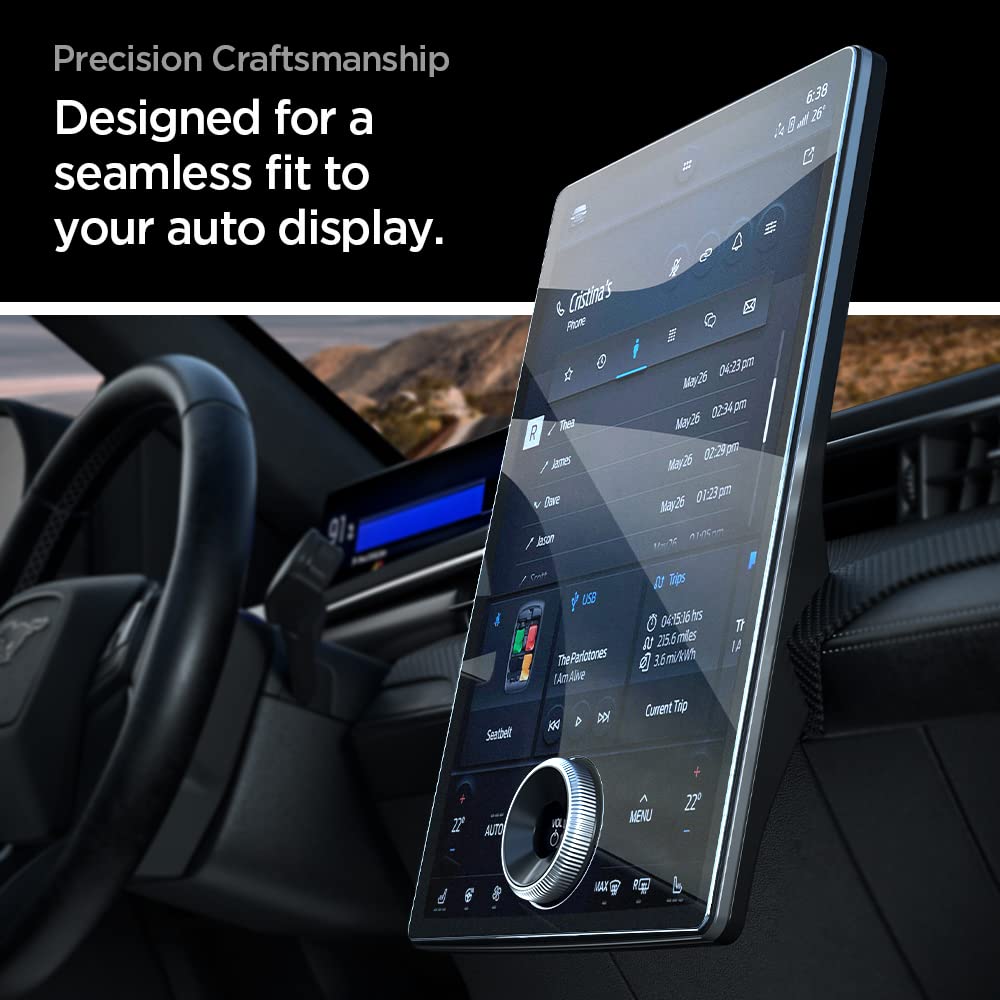 Spigen Tempered Glass Screen Protector [Glastr Slim] Designed For Ford F 150 Lightning, Expedition, Mustang Mach E 15.5 Inch Dashboard Touchscreen