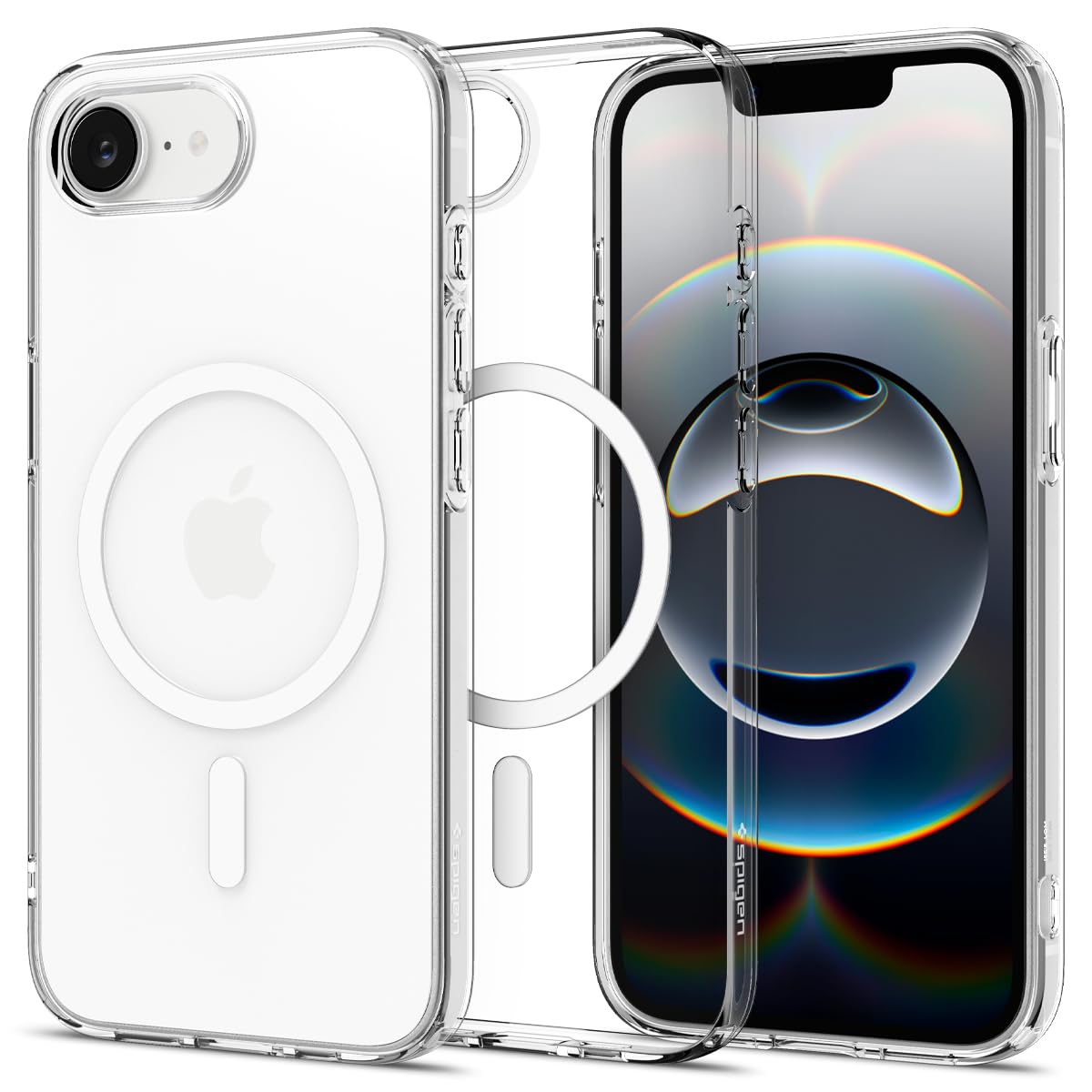 Spigen for iPhone 16e Case, Liquid Crystal MagFit [Compatible with Magsafe Accessories] [Military-Grade Protection] - Clear Whit
