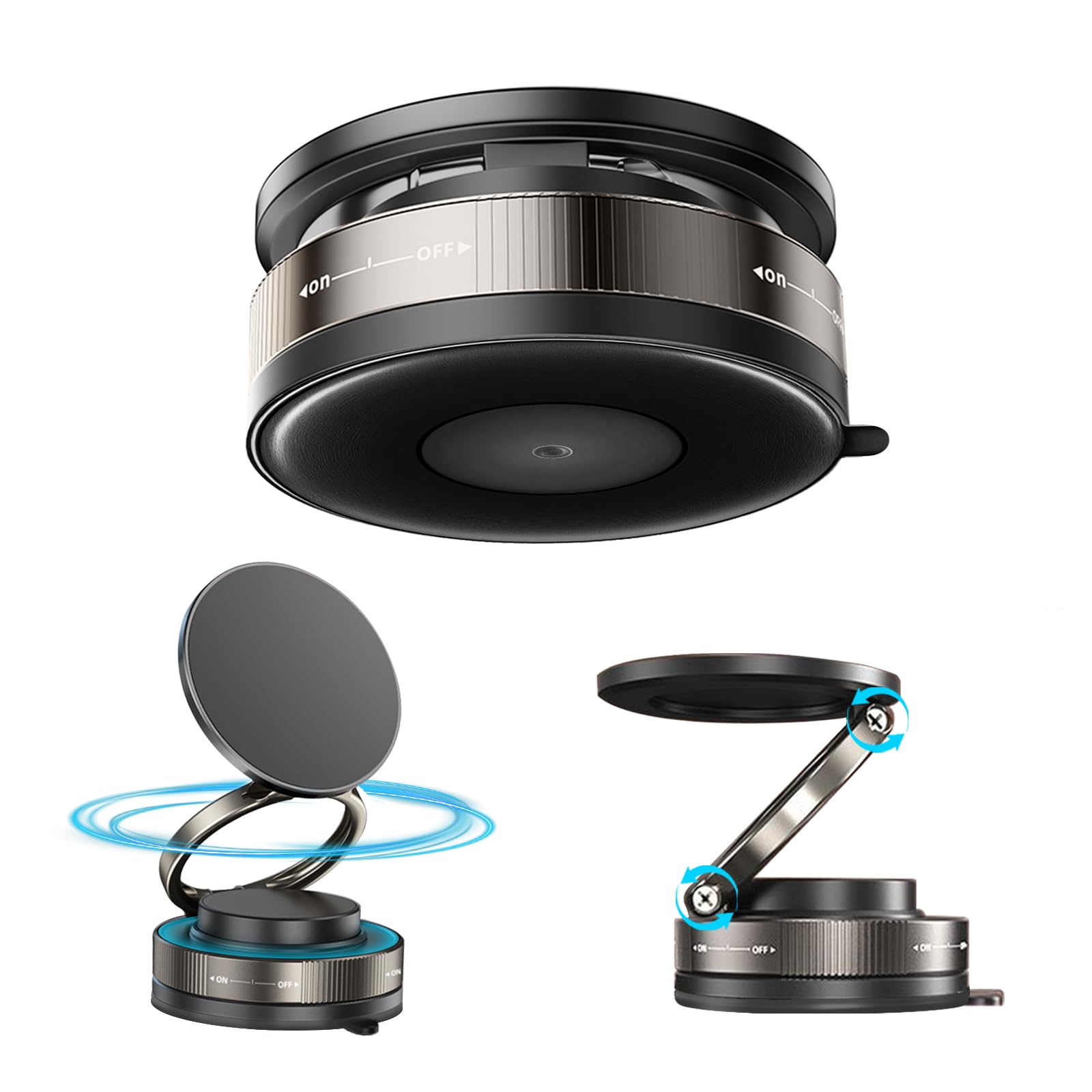 Repmidfer 360 Rotation Nano Gel Vacuum Suction Phone Holder For Magsafe, Vacuum Magnetic Phone Holder Stand For Car Dashboard, A