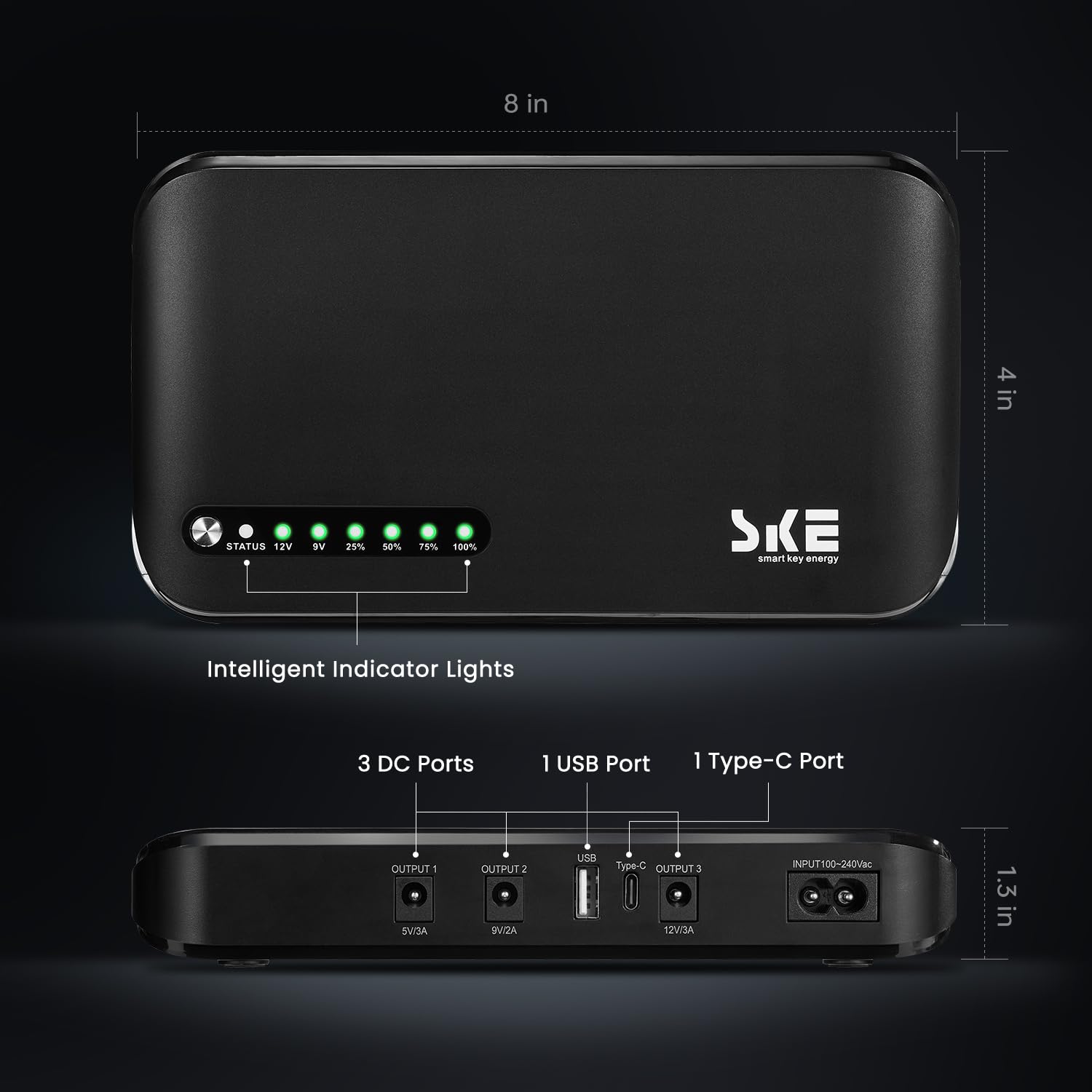 Mini Ups Dc 20000Mah Battery Backup & Surge Protector Uninterruptible Power Supply For Router Modem Usb Type C Mini Ups 5V/9V/12