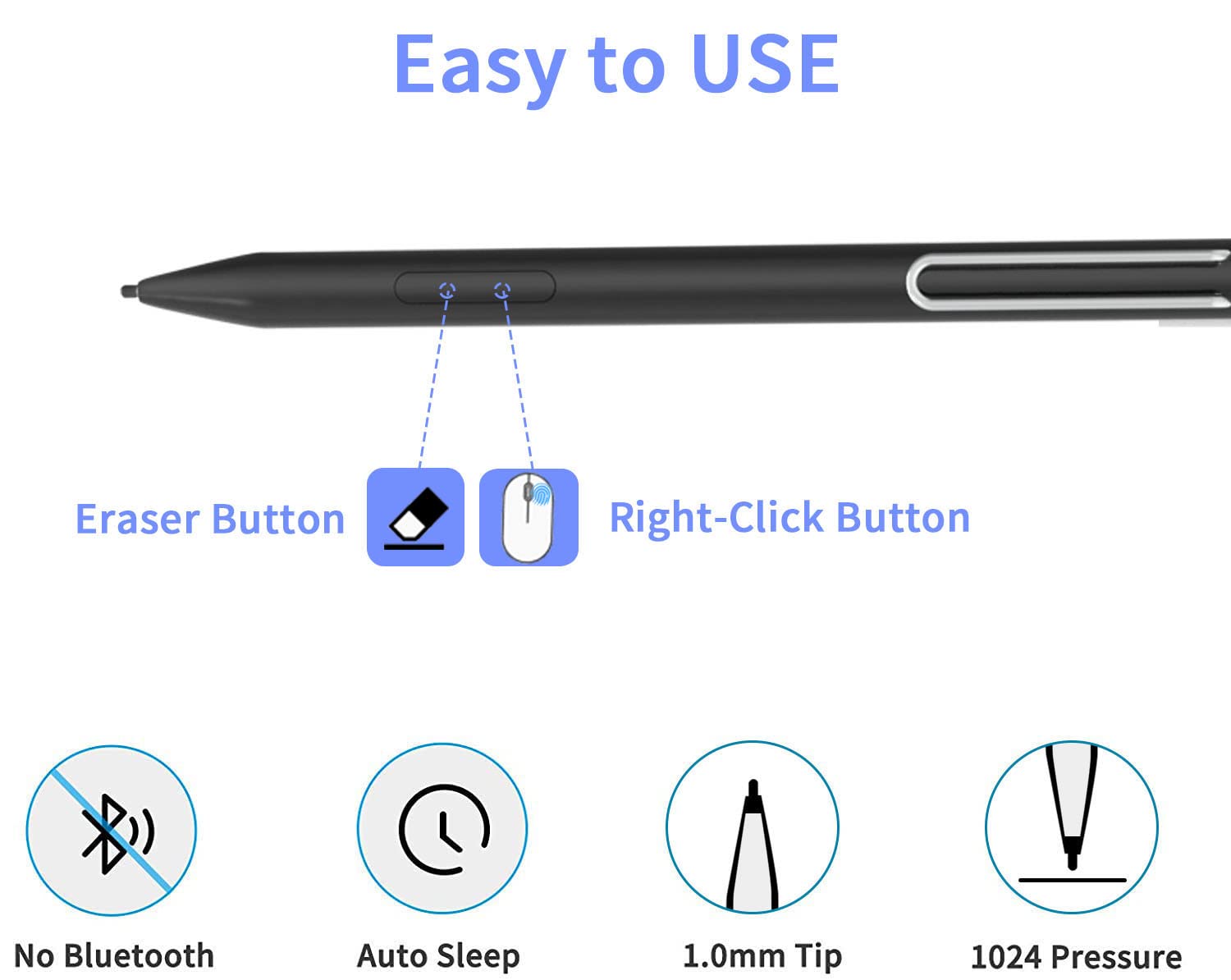 Sssgrgb Stylus Pen For Microsoft Surface, Compatible With Surface Pro X/8/7/6/5/4/3, Surface Book 3/2/1, Surface Go, Surface Lap