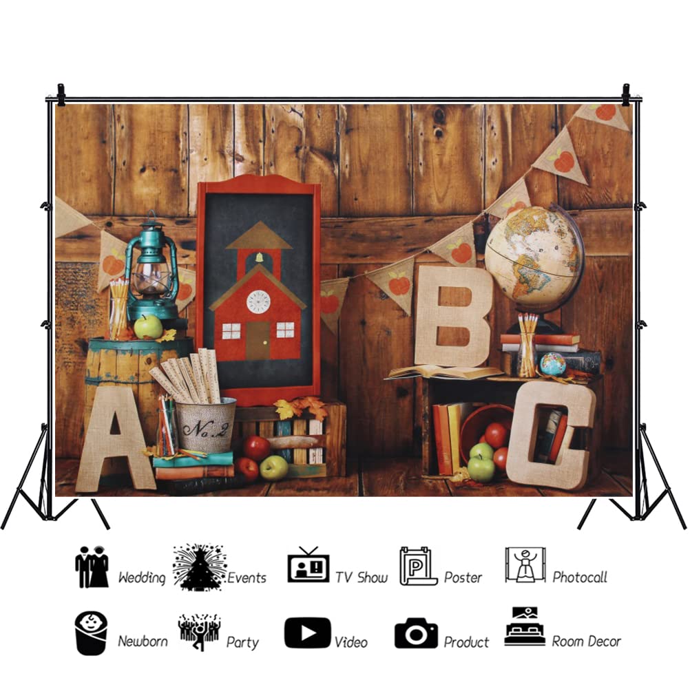 Yongfoto 6X4Ft Kindergarten Classroom Backdrop Abc Vintage Wooden House Back To School Backgrounds For Photography Online Teachi