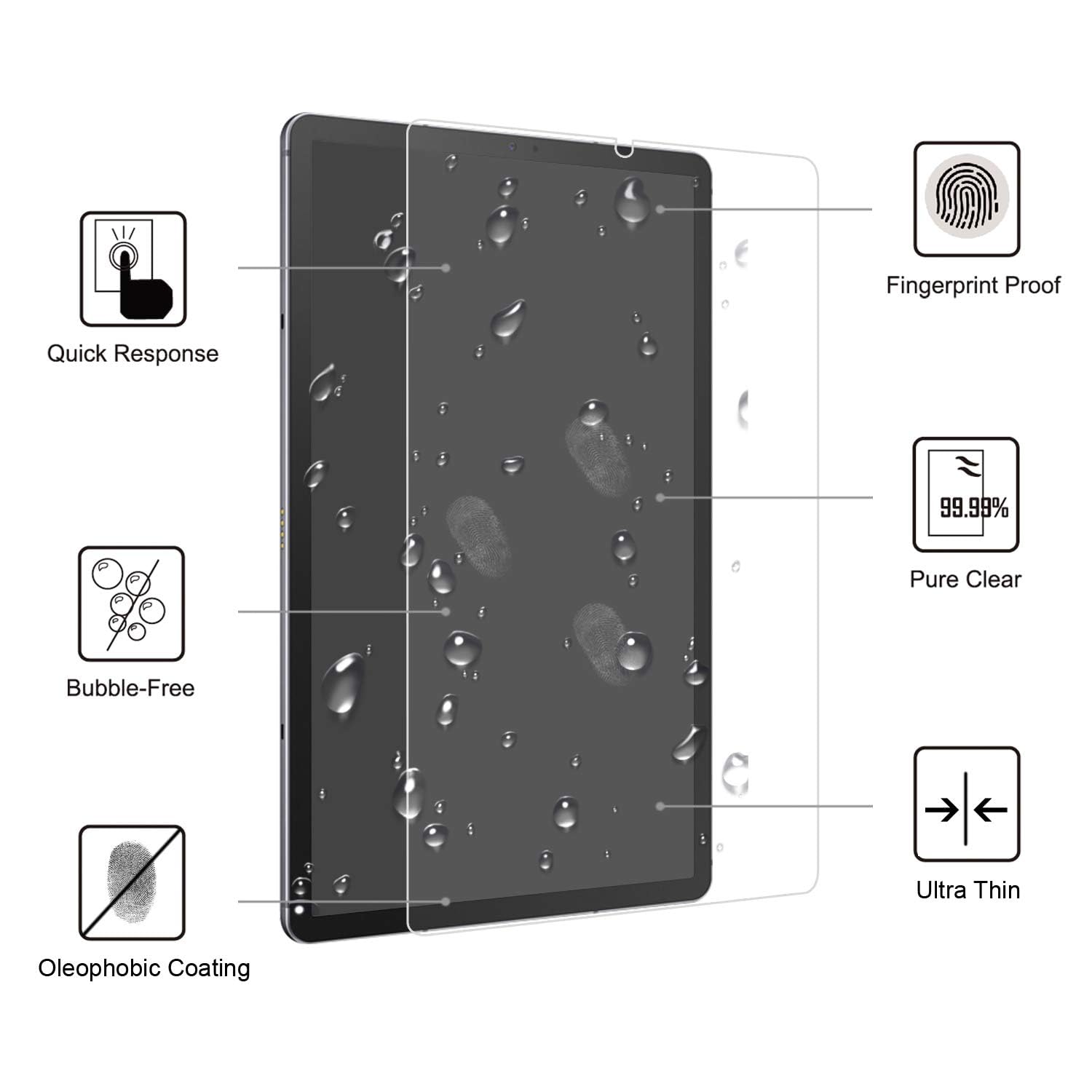 Gylint Screen Protector Glass For Samsung Galaxy Tab S6 Lite 10.4 Inch 2024/2022/2020   Tempered Glass 9H Hardness Scratch Resis