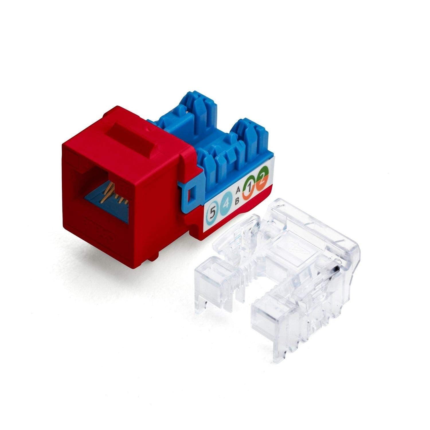 Truecable Cat6A Keystone Jack, Unshielded (Utp), 90 Degree Punch Down, Poe++ (4Ppoe), Ul Listed, Etl Verified, Ansi/Tia Certifie