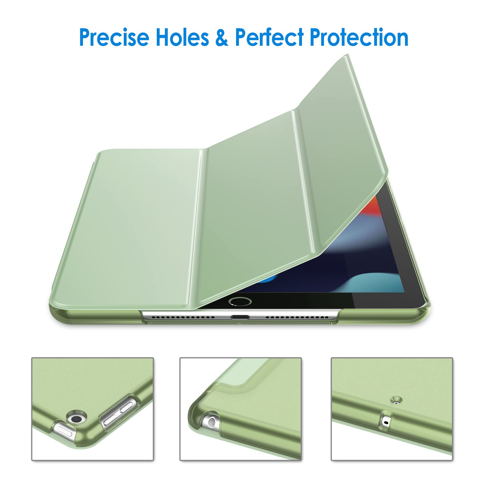 Jetech Case For Ipad 10.2-Inch (2021/2020/2019 Model, 9/8/7 Generation), Auto Wake/Sleep Cover (Matcha Green)