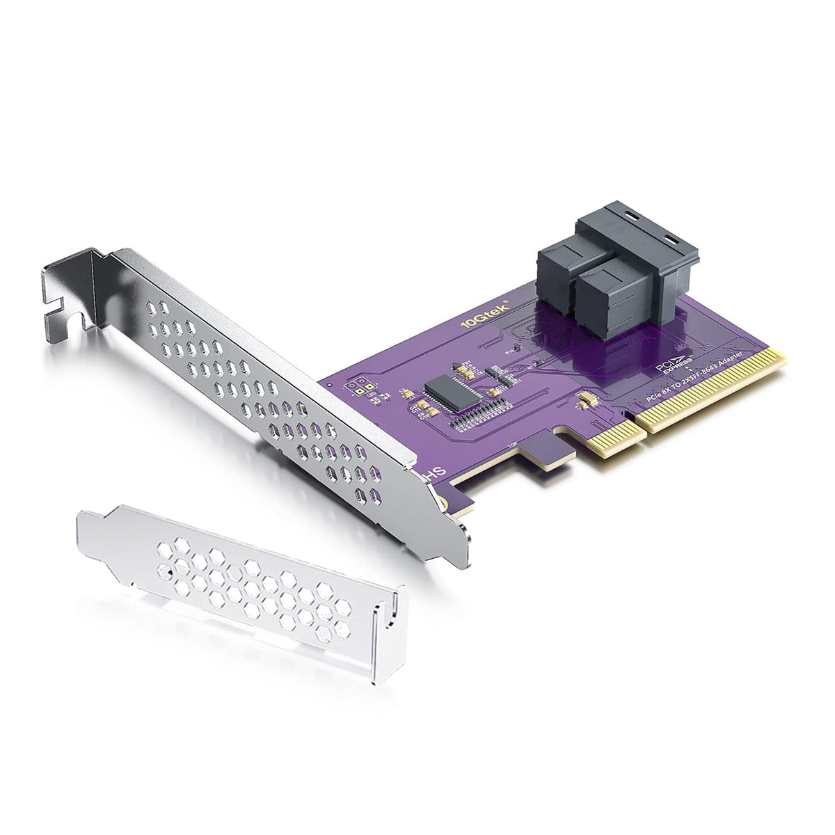 Pcie To Sff 8643 Adapter For U.2 Ssd, X8, (2) Sff 8643, Requires Motherboard Bios Support For Bifurcation, Support Windows 10/20