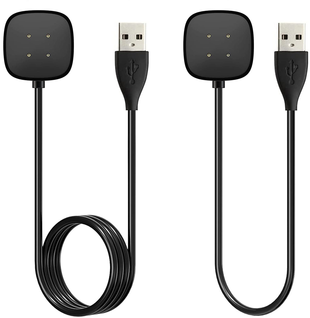 [2 Pack] Charger Cable Compatible With Smart Watch Fitbit Sense/ Versa 3, Replacement Usb Charging Cradle Dock Stand Cable (3.3