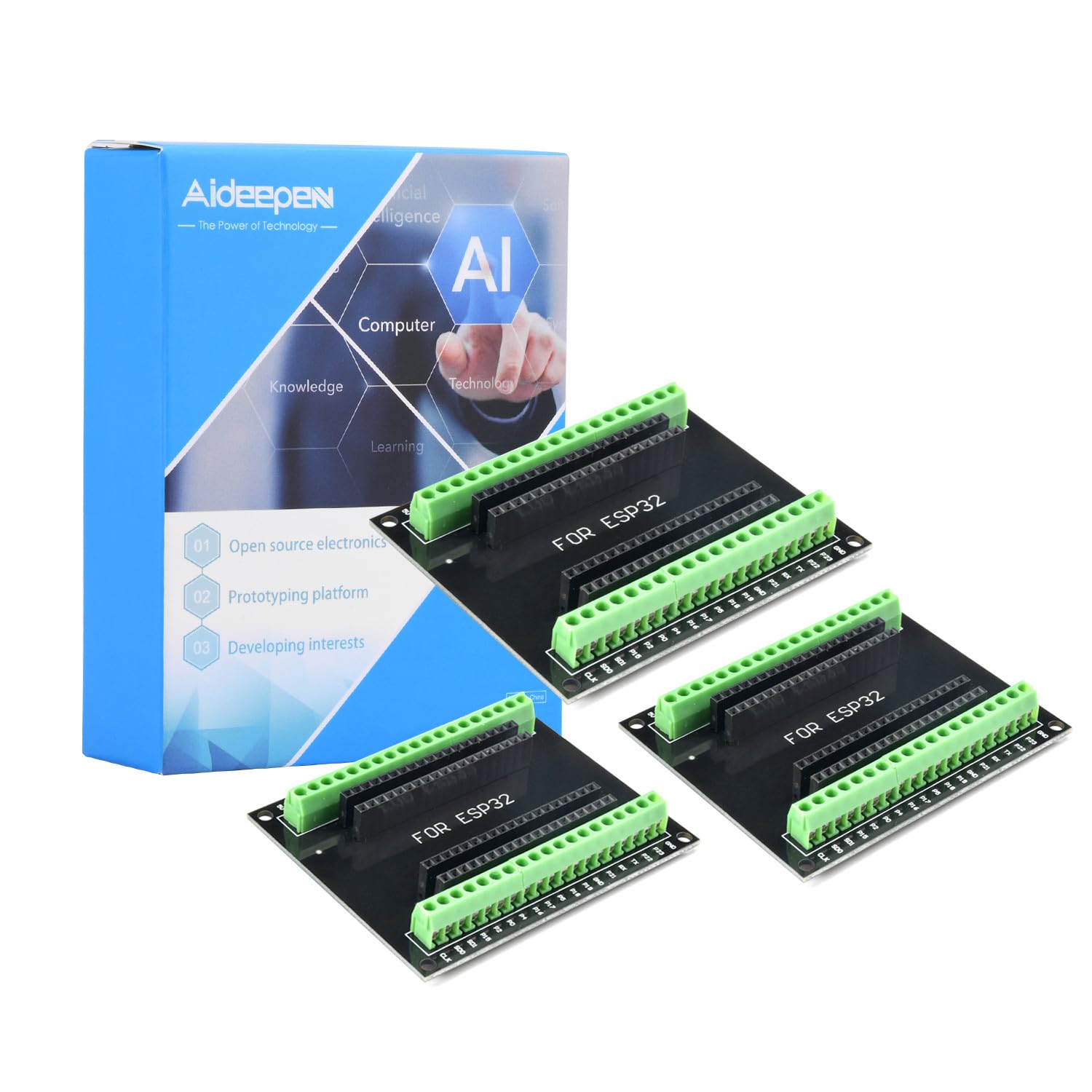 3 Pack 38Pin Esp32 Breakout Board, Aideepen Esp32 Esp32S Breakout Board Gpio 1 Into 2 For 38Pin Narrow Version Nodemcu 32S