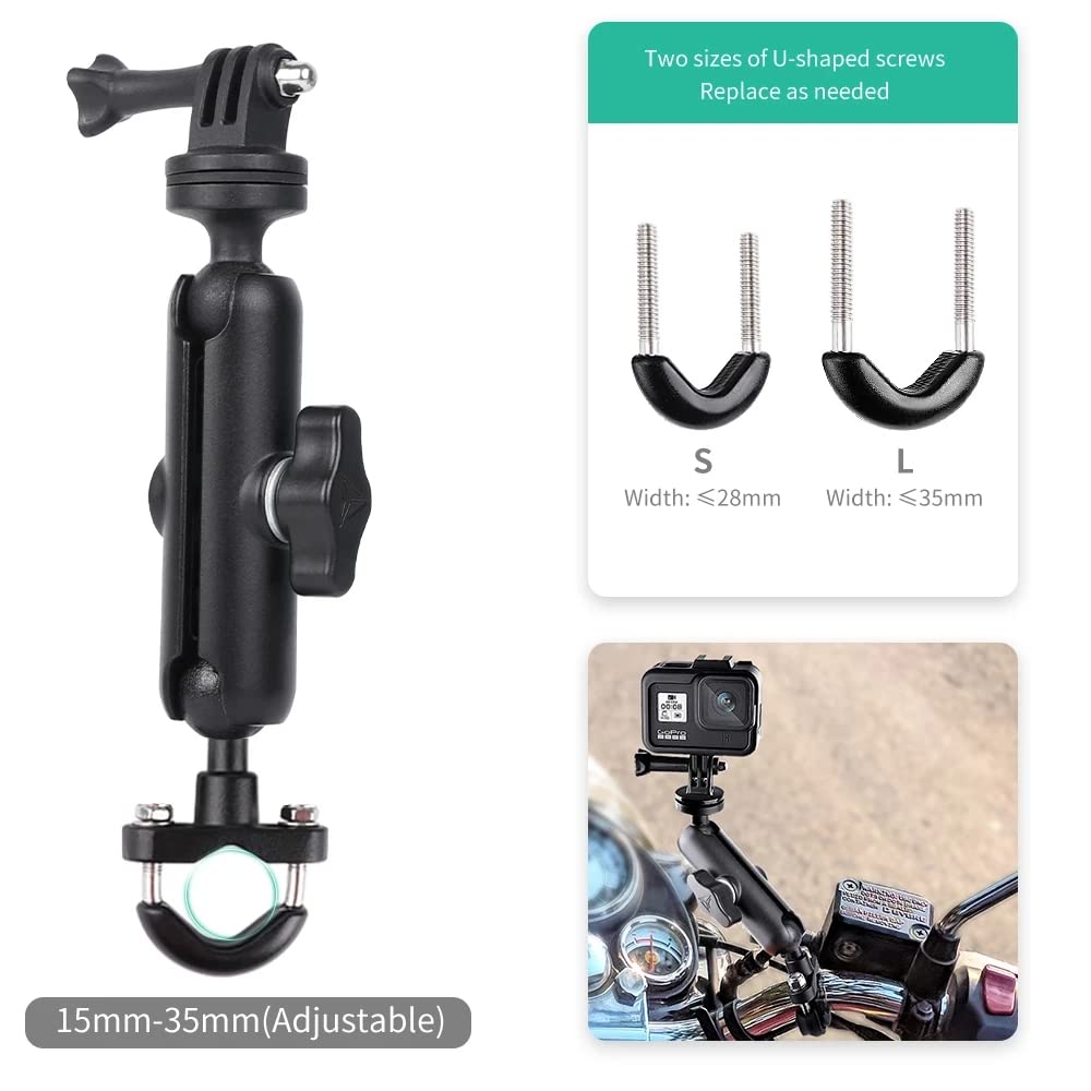 Karuizi 360 Rotating Sports Camera Bracket,Motorcycle Mount For Go Pro Hero10/9/8/Max/7/6/5/4 Action Camera Moto Bike Handlebar