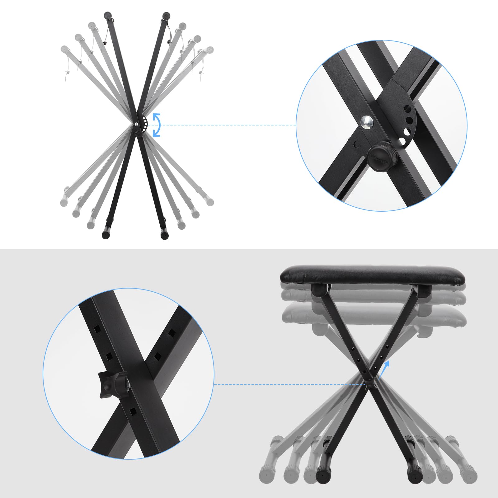 Jdfdexc Keyboard Stands And Bench Setable & Portable Digital Piano Stand With Locking Straps