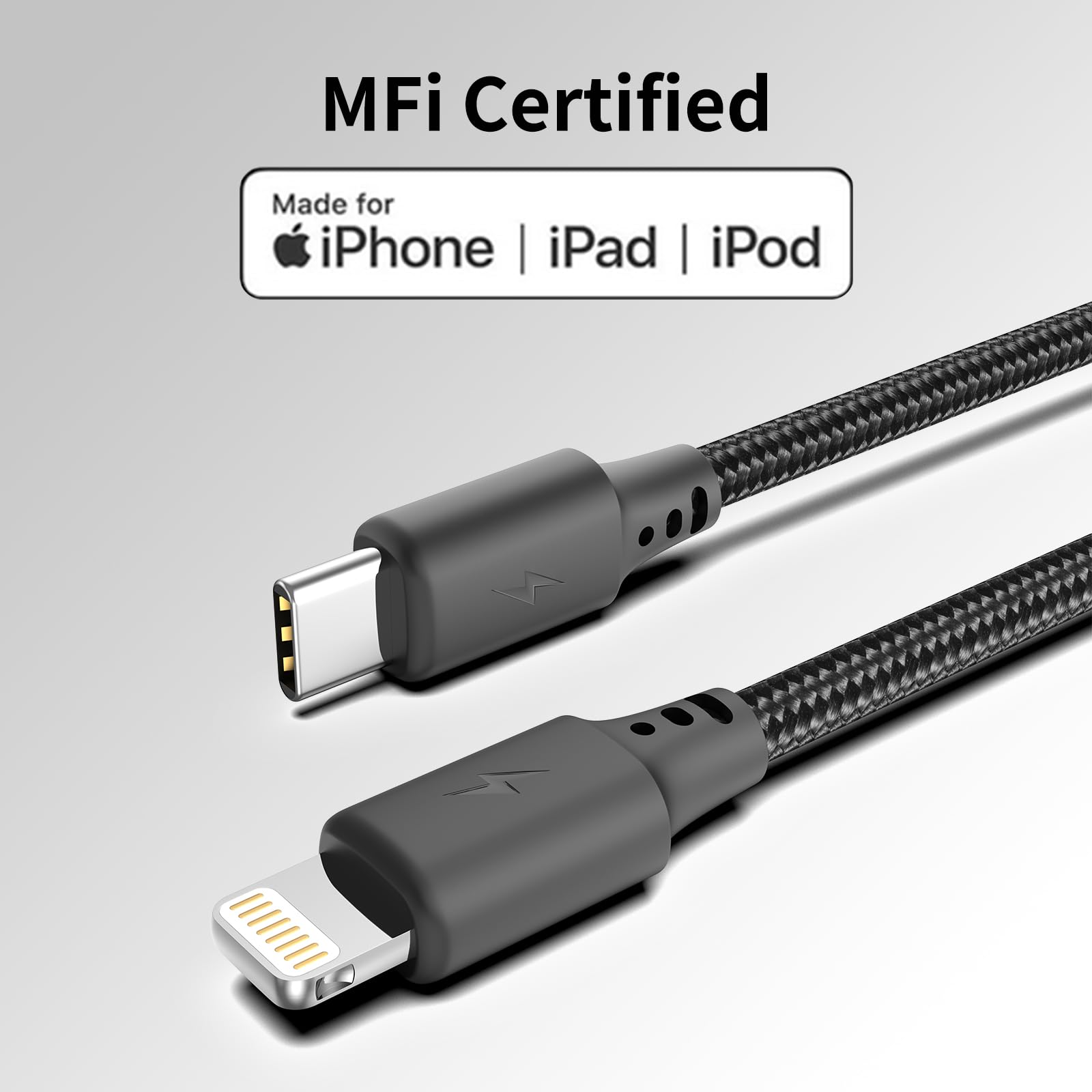 6 Inch Short Usb C To Lightning Cable, 3Pack [Mfi Certified] Braided Type C To Lightning Cable Pd Fast Charging 0.5Ft Usb C Ipho