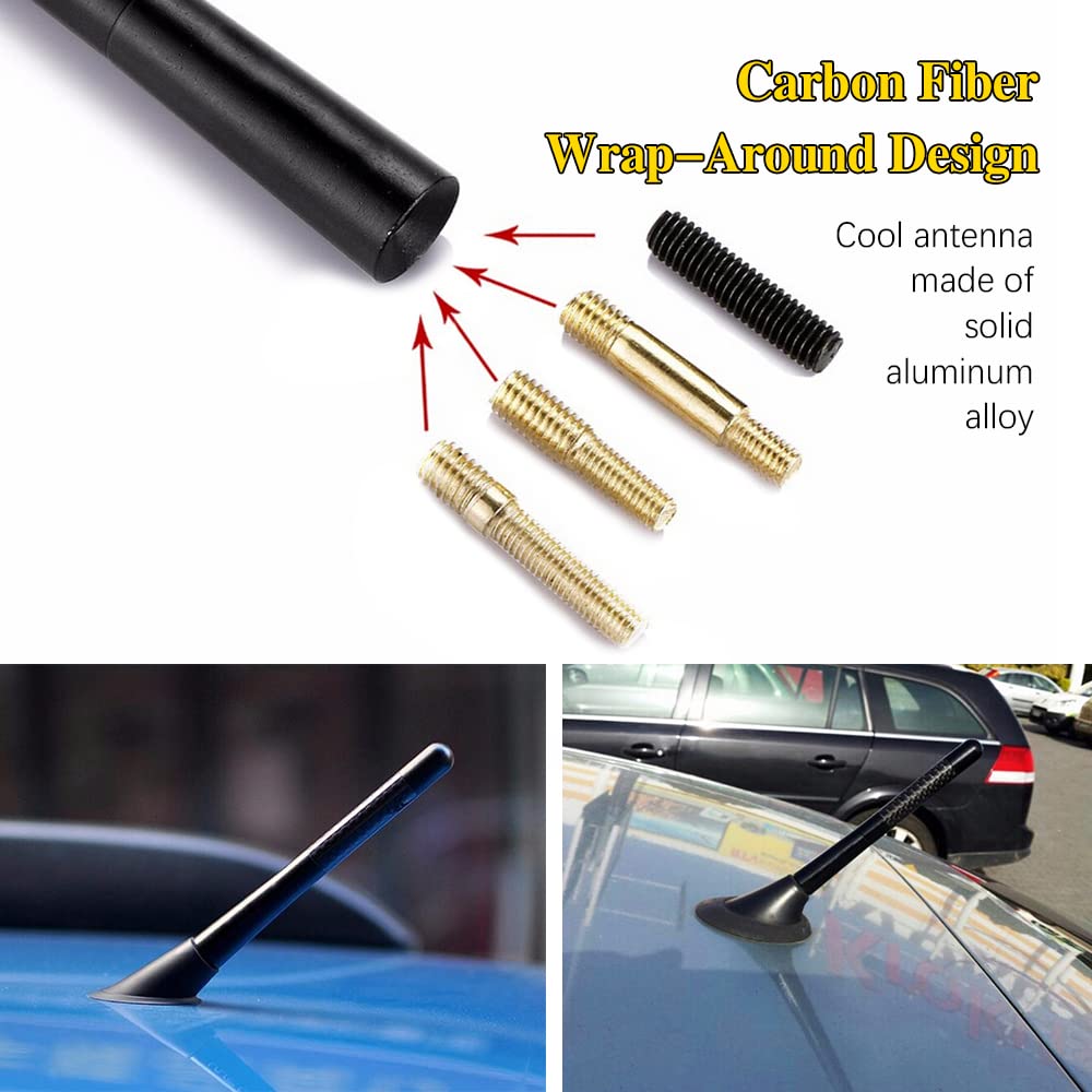 4.7 Inch Carbon Fiber Short Automotive Antenna, Short Carbon Fiber Radio Antenna, Carbon Fiber Antenna, Universal Car Antenna Re