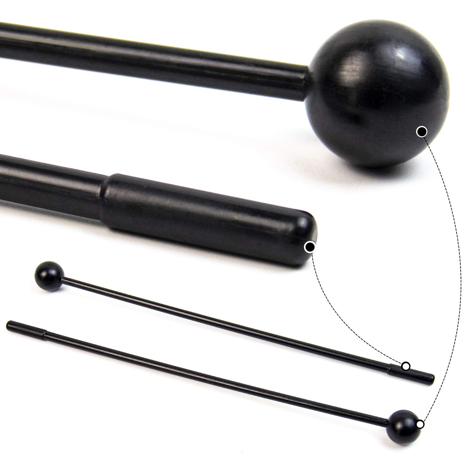 Framendino, 10 Pack Plastic Bell Mallets Solid Drum Percussion Sticks Hammer For Drum Chime Xylophone 11 Inch Long Black