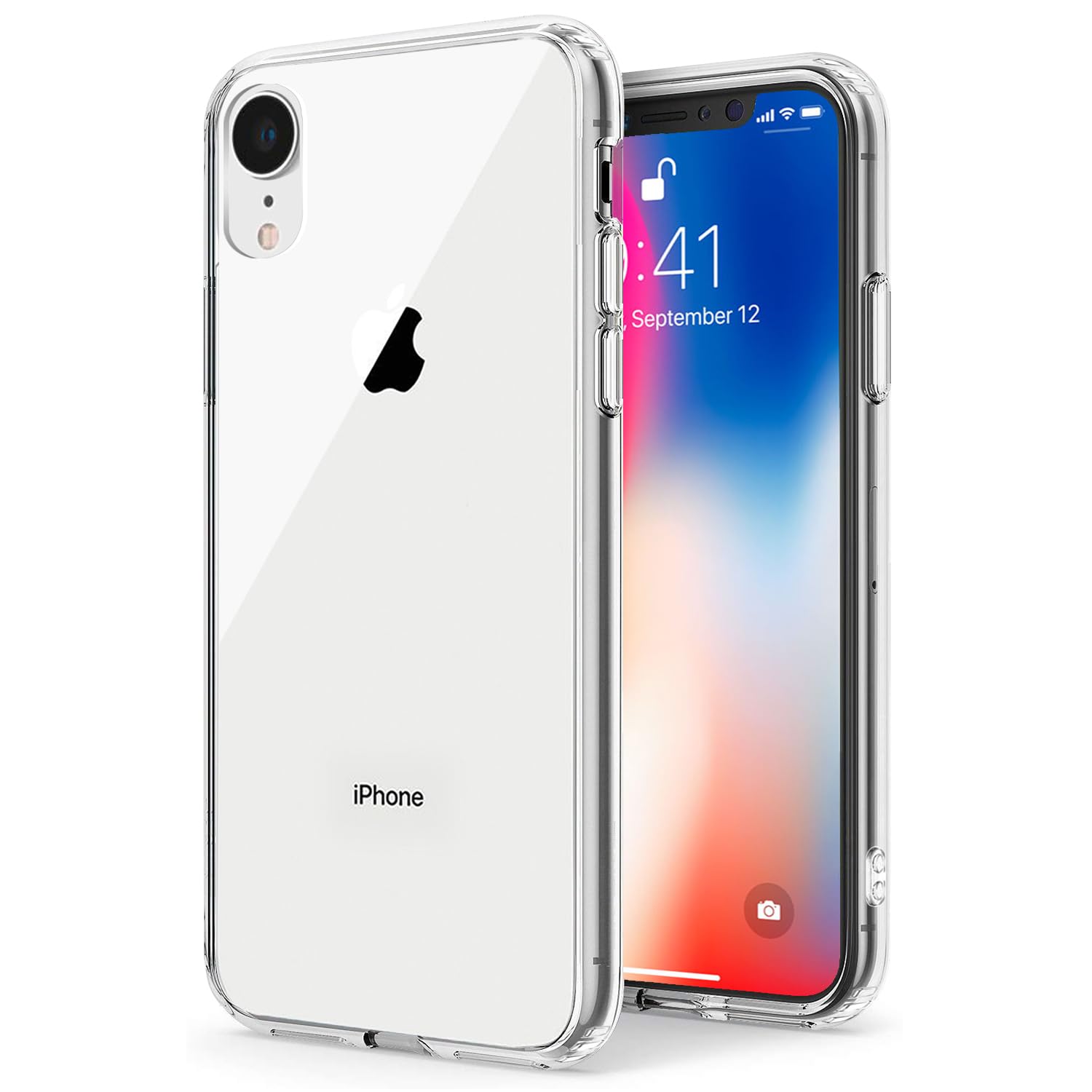 TENOC Phone Case Compatible with iPhone XR, Clear Case Non-Yellowing Protective Bumper Hard Back Cover for 6.1 Inch