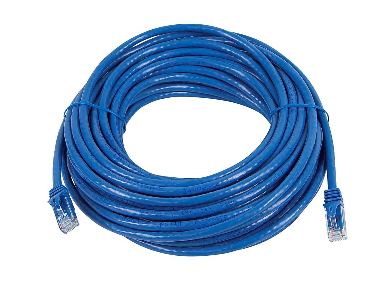 Monoprice Cat6 75Ft Blue Patch Cable Utp 24Awg 550Mhz Pure Bare Copper Snagless Rj45 Flexboot Series Ethernet Cable