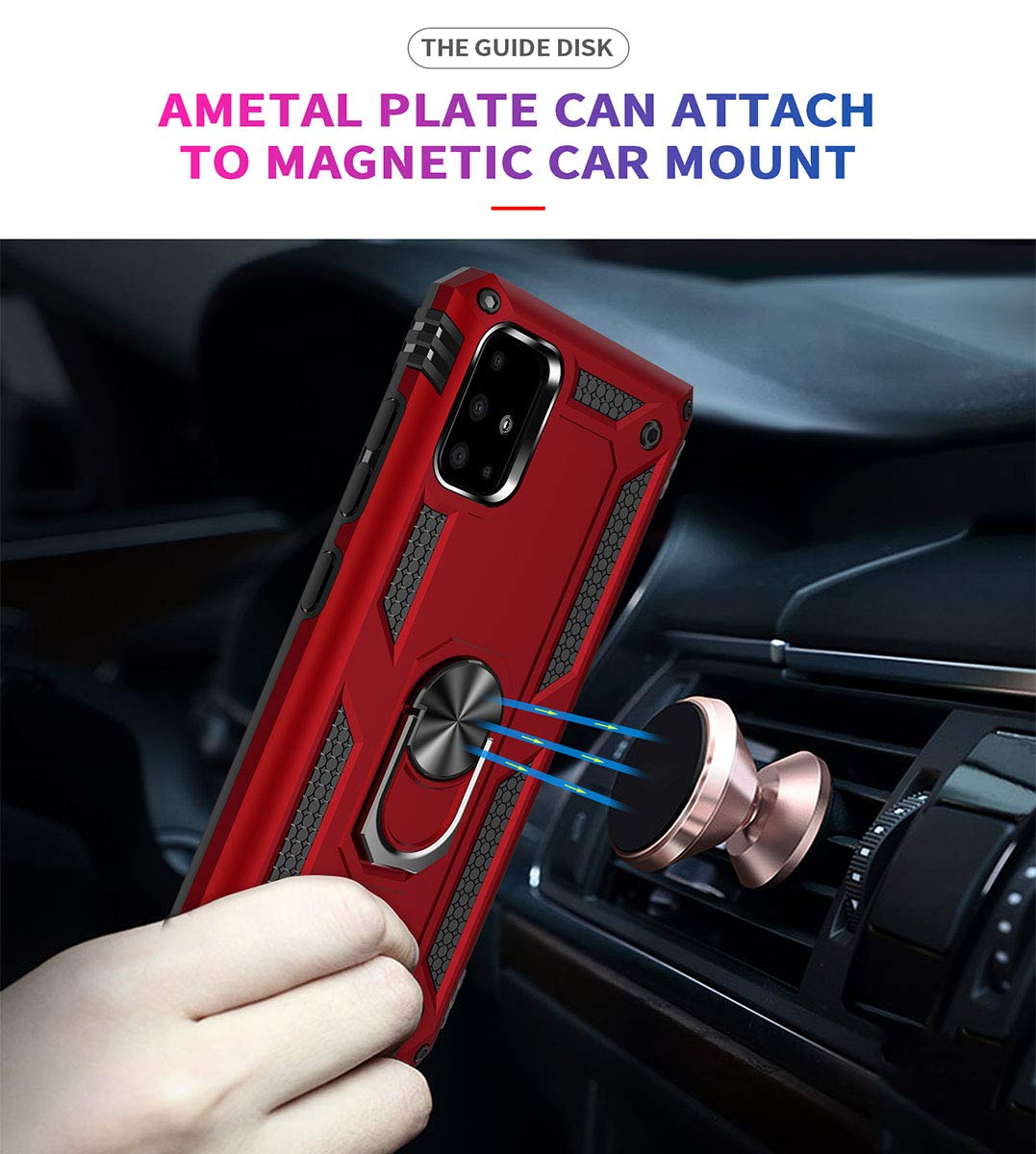 Addit A71 5G Case, Samsung Galaxy A71 5G Case Military Grade Protective Samsung Galaxy A71 5G Cases Cover With Ring Car Mount Ki