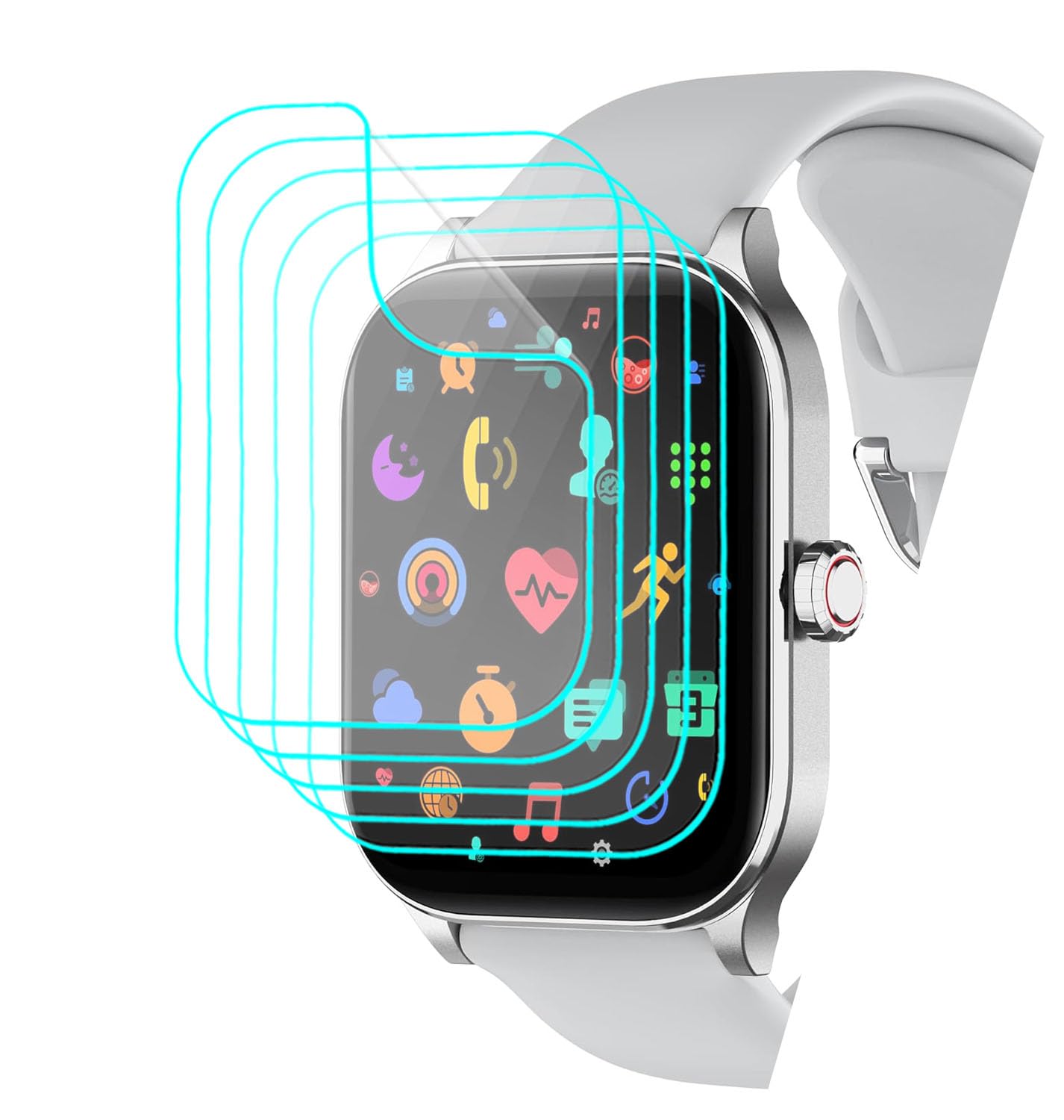 Futanwei [5 Pack] For Othalne Smart Watch P68 Screen Protector 2.01 '' Soft Pet Film [Case Friendly] [Anti-Scratch] [Bubble Free