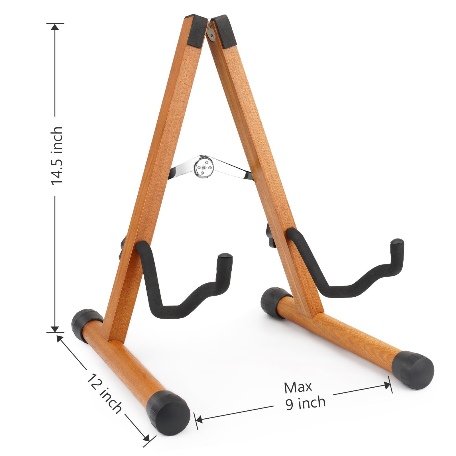 Snigjat Wood Guitar Stand, Acoustic Guitar Stand, A Frame Folding Electric Guitar Display Stand With Padded Foam, Bass Wooden Gu