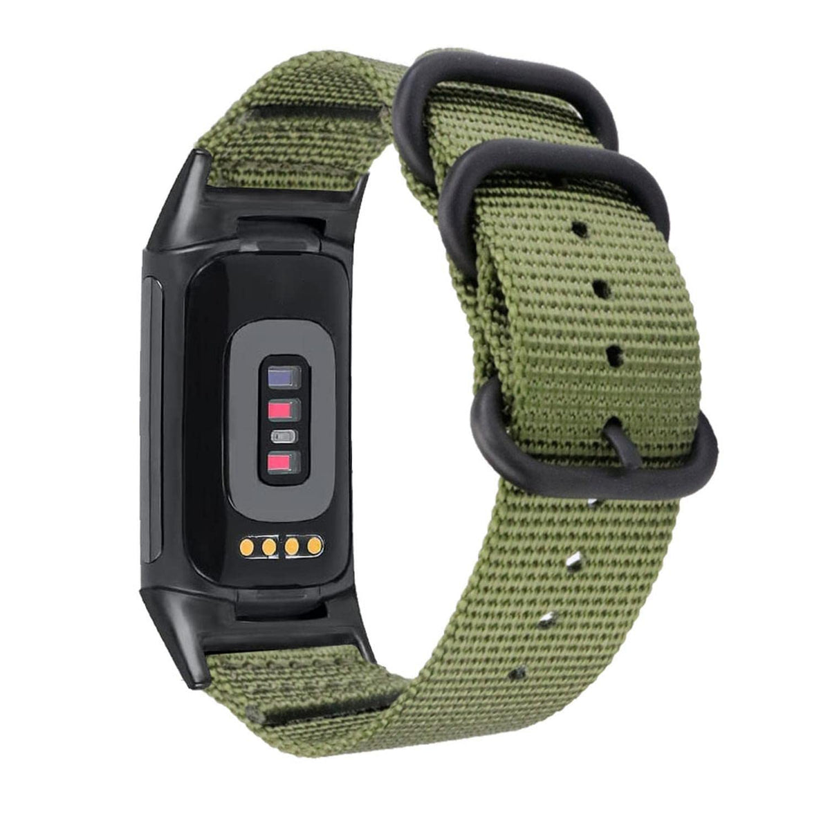 Abanen Nylon Bands For Fitbit Charge 6 / Charge 5, Woven Nylon Quick Dry Band Wrist Strap With Stainless Steel Ring Clasp Adjust