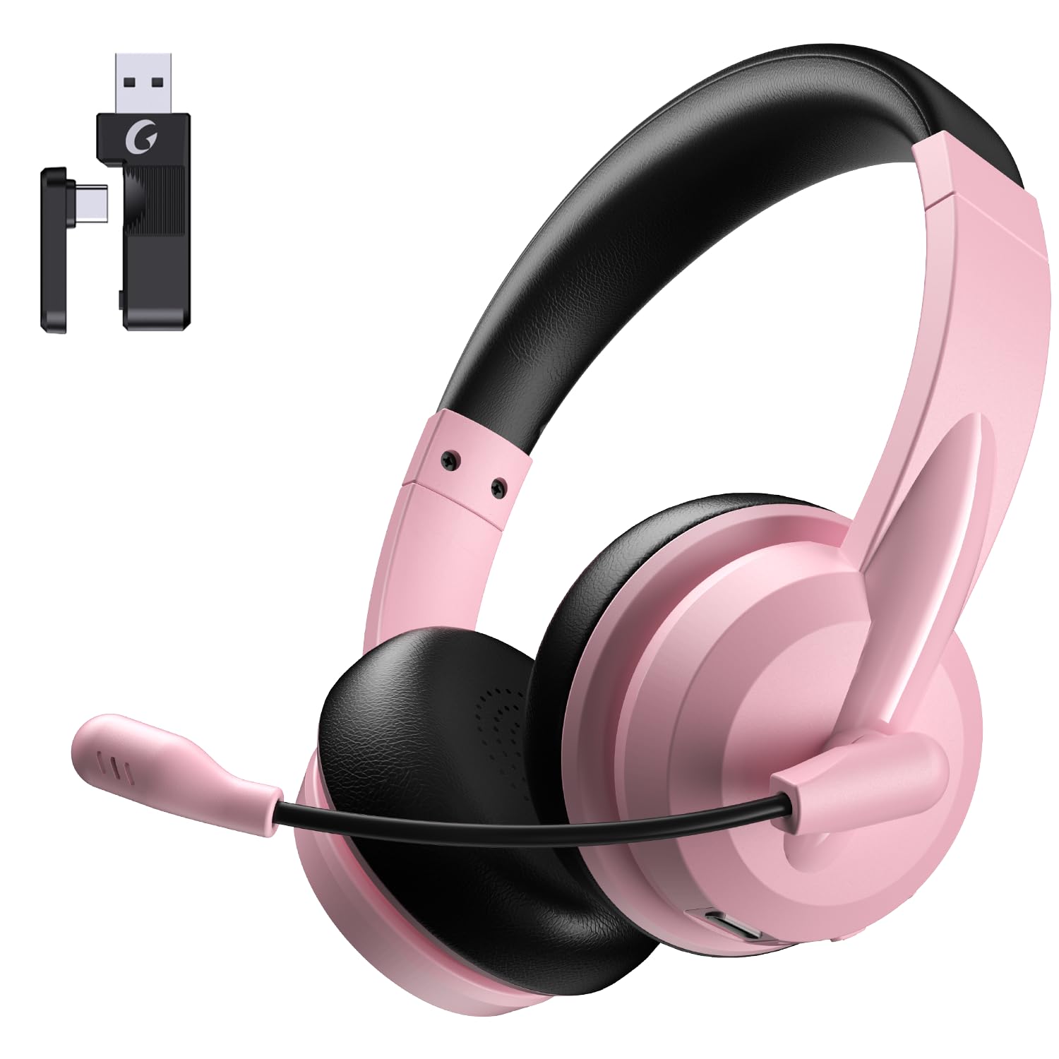 Wireless Headset with Mic for Work with AI Noise Cancelling Mic for Clear Calls, Bluetooth V5.3 Headphones with Microphone to US