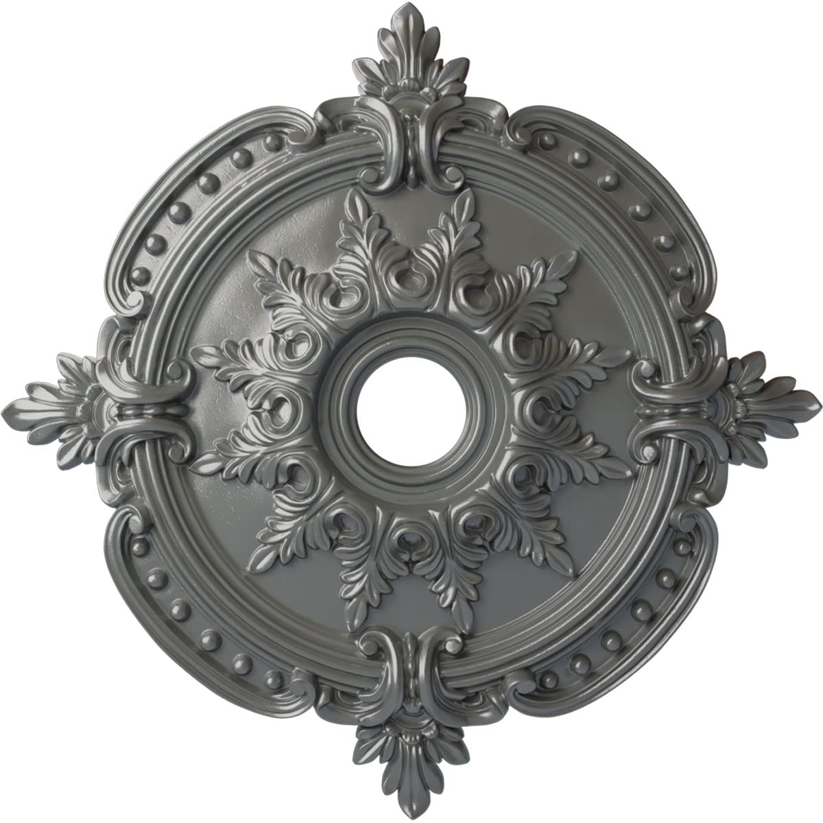 Ekena Millwork Benson Classic Ceiling Medallion, Silver