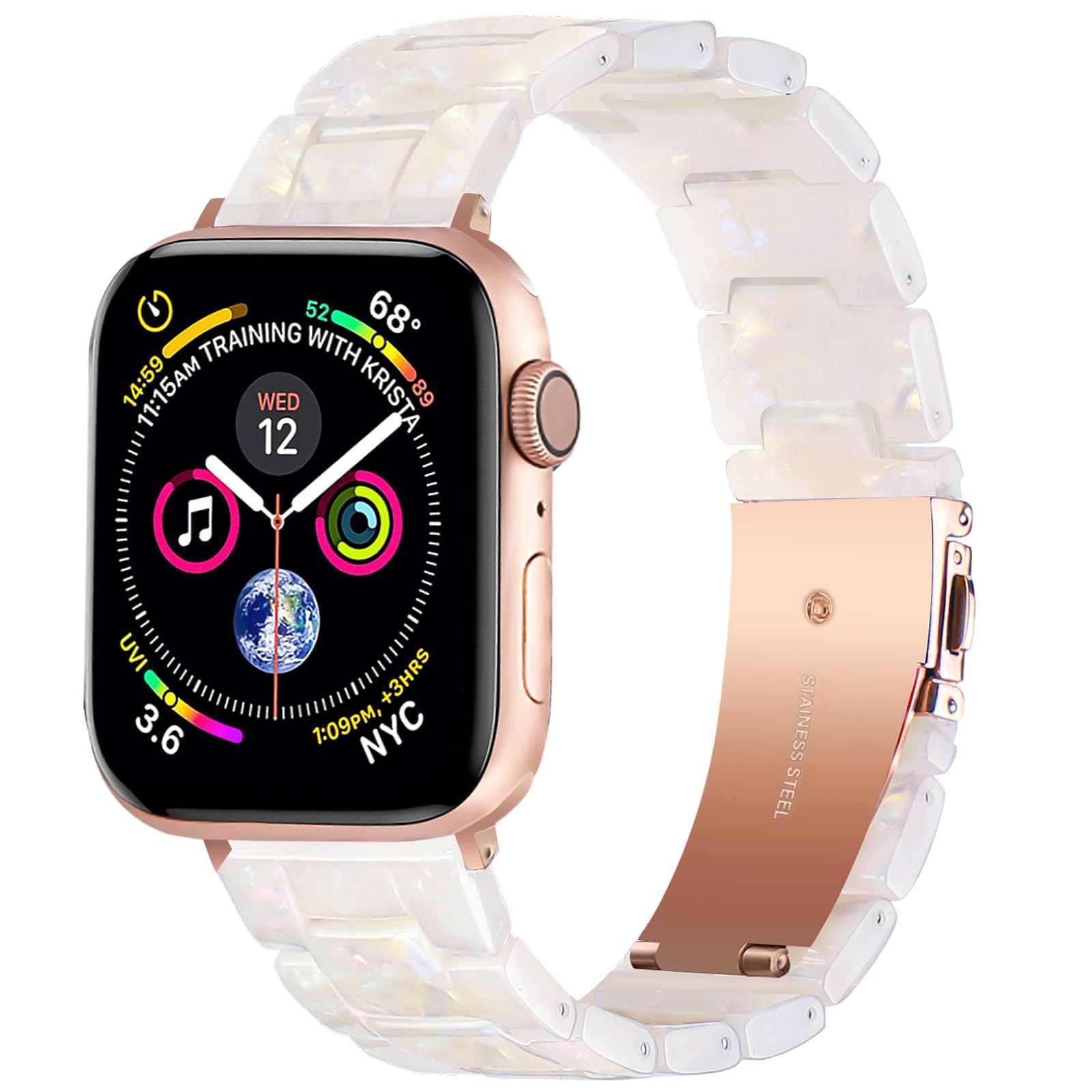 Hopo Compatible With Apple Watch Band Thin Light Resin Strap Bracelet Replacement For Iwatch Series Ultra 9 8 7 6 5 4 3 2 1 Se (