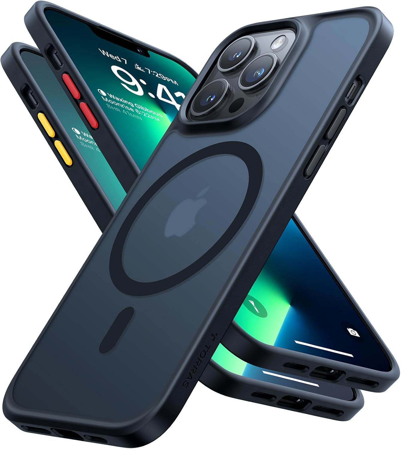 Torras Magnetic For Iphone 13 Pro Max Case [Military Grade Drop Tested] [Compatible With Magsafe] Translucent Hard Pc Soft Slim