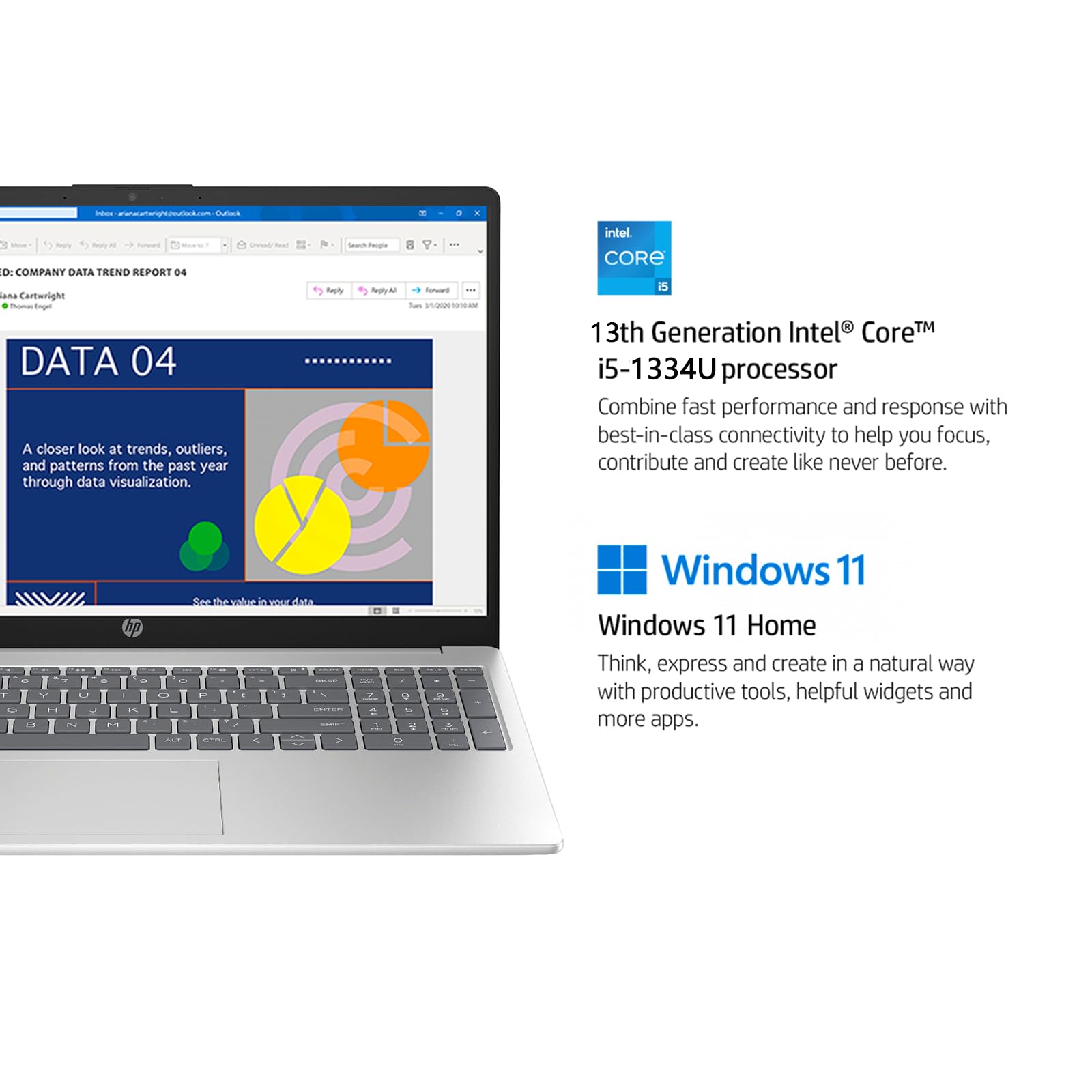 Hp 15.6'' Hd Laptop, 13Th Gen Intel Core I5-1334U Business Laptop, 16Gb Ram, 512Gb Ssd, Iris Xe Graphics, Anti-Glare, Bluetooth,