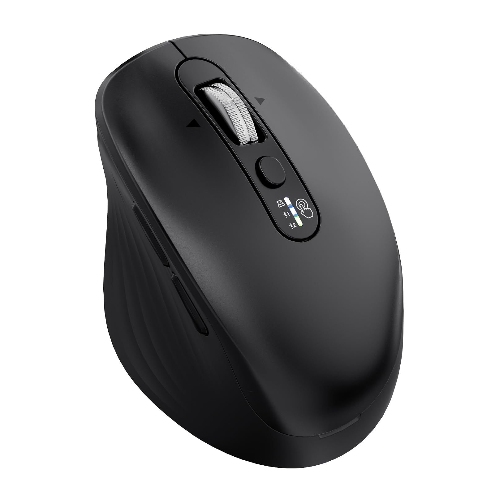 INFINMIND Wireless Bluetooth Mouse, Multi Device (BT1/BT2 + 2.4G USB) Mouse for Laptop, iPad & Mac, 4Way Scroll with Side Butto