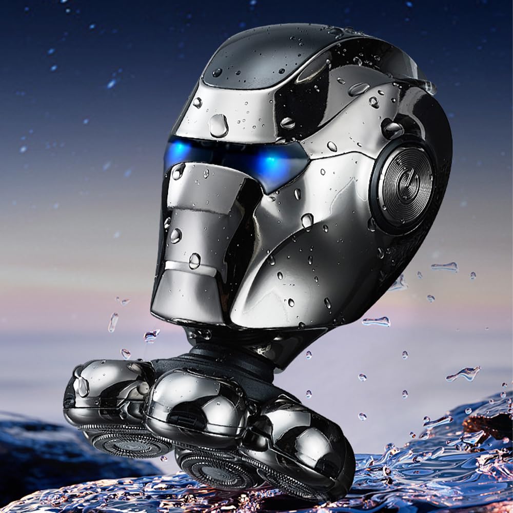 Electric 7D Head Shaver For Bald Men, 5 In 1 Rotary Shavers Grooming Kit With Nose Hair Trimmer, Hair Trimmer, Wet Dry Waterproo