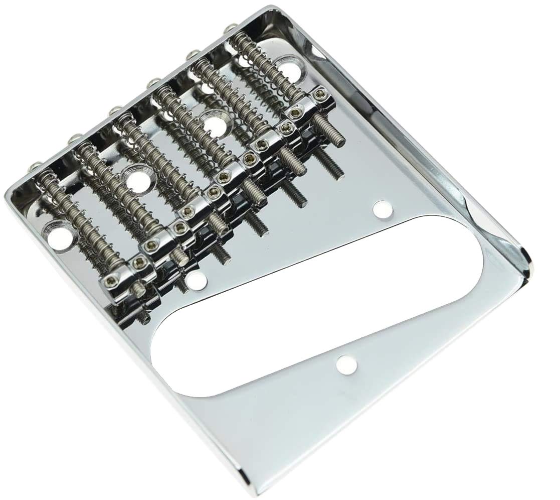 Kaish Chrome Vintage Tele Ashtray Electric Guitar Bridge With 6 Saddles For Telecaster