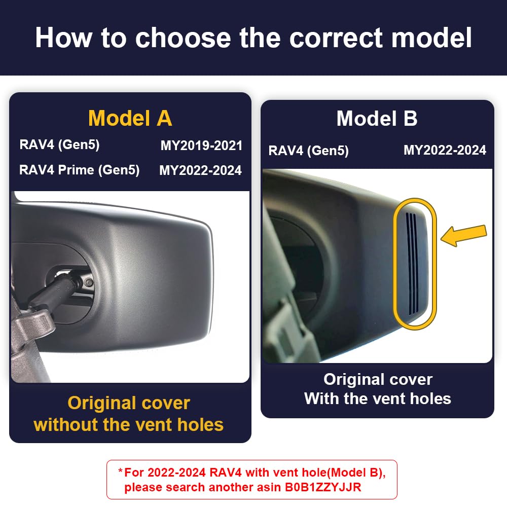 Fitcamx Front 4K And Rear 1080P Dash Cam Adapts For Toyota Rav4 2019 2021 & Rav4 Prime 2021 2024 (No Vent Hole, Model A), Oem Lo