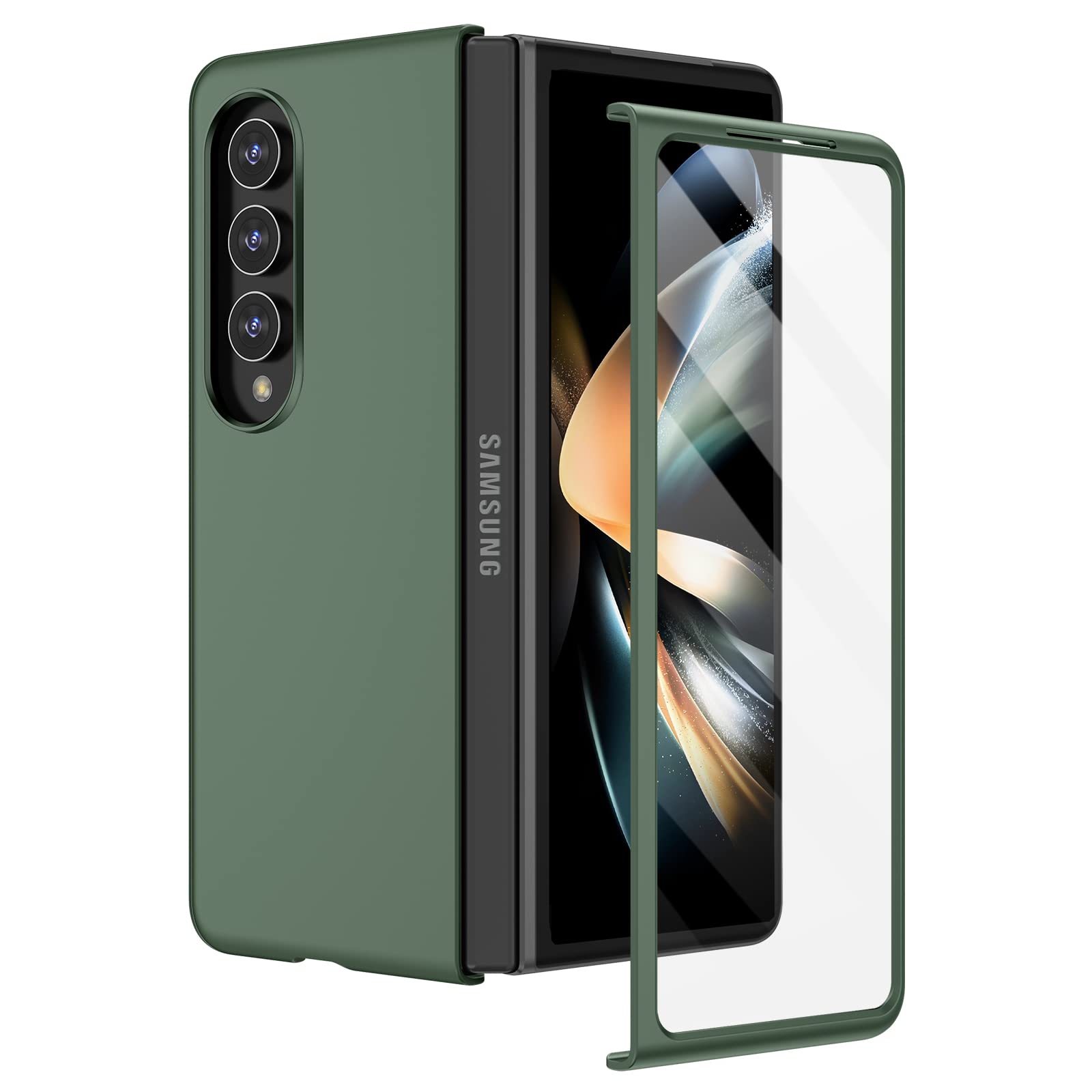 Ruky For Galaxy Z Fold 4 Case, Full Body Cover With Built In Screen Protector Hard Pc Ultra Thin Anti Scratches Shockproof Prote