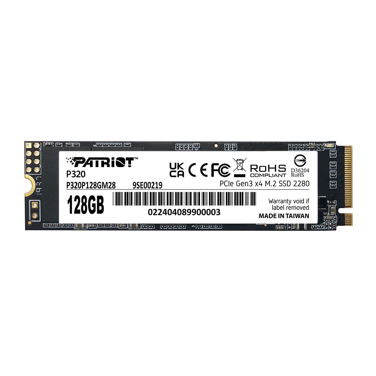 Patriot Memory P320 128GB Internal SSD - NVMe PCIe Gen 3x4 - M.2 2280 - Solid State Drive - P320P128GM28