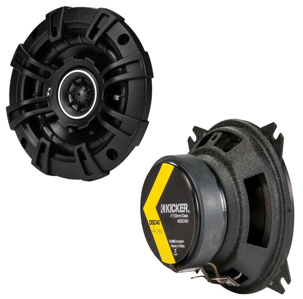 Kicker Dsc40 4 Inch (100Mm) Coaxial Speakers, 4 Ohm (Pair)