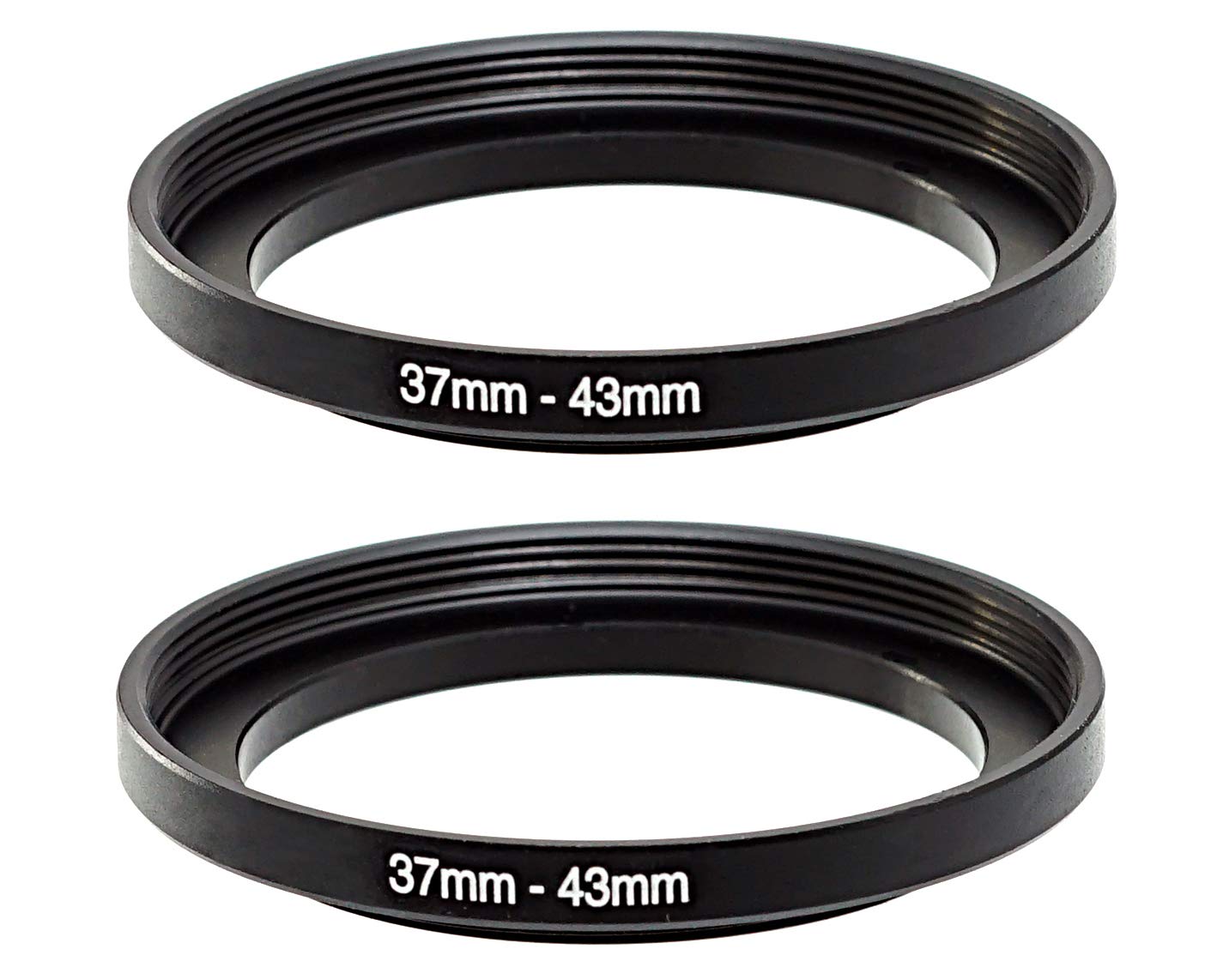 (2 Pcs) 37-43Mm Step-Up Ring Adapter, 37Mm To 43Mm Step Up Filter Ring, 37Mm Male 43Mm Female Stepping Up Ring For Dslr Camera L