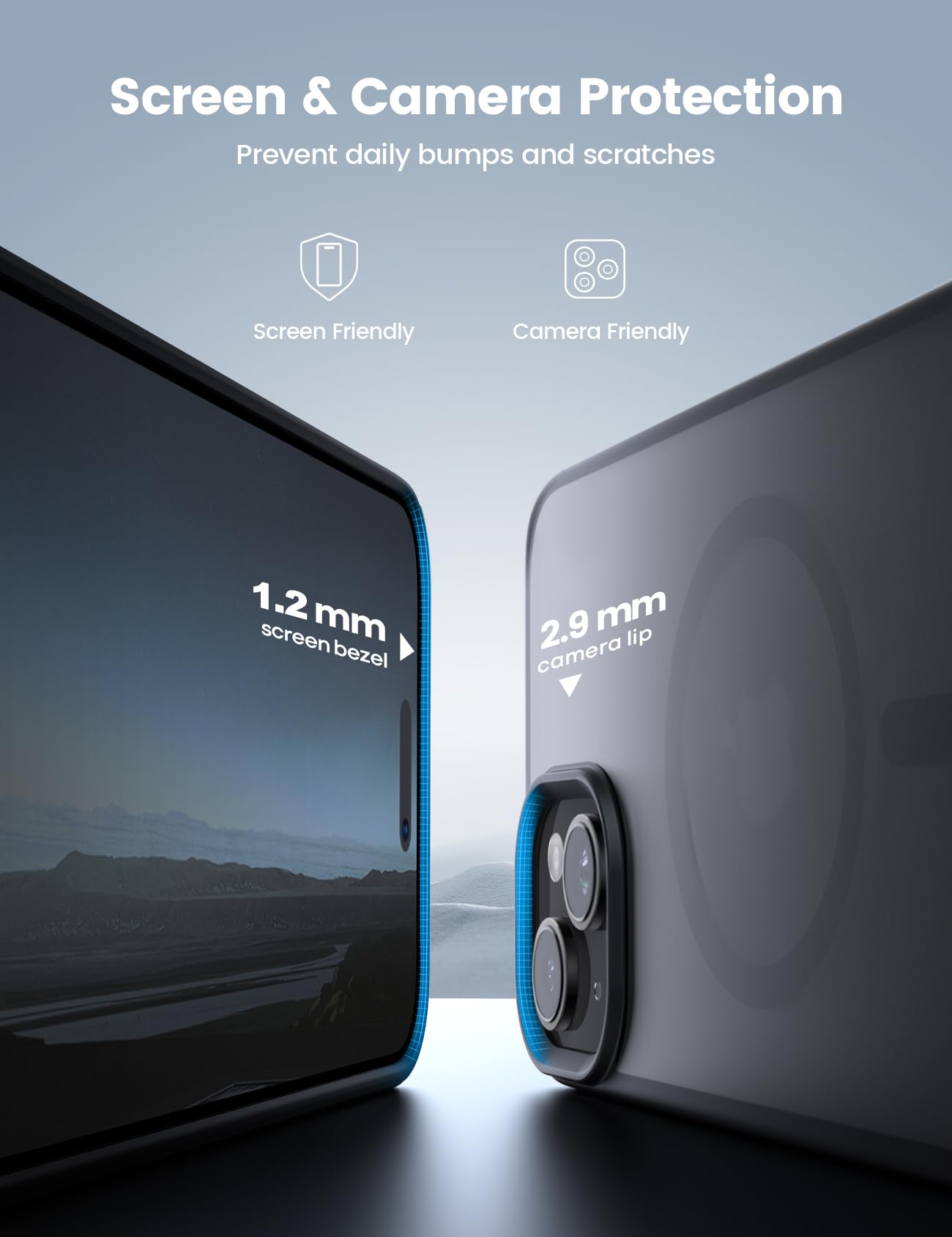 Lamicall Magnetic Case For Iphone15 Plus, Fits For Magsafe   [Diamond Textured Edge] [Anti Slip] [Military Grade Shockproof] Tra