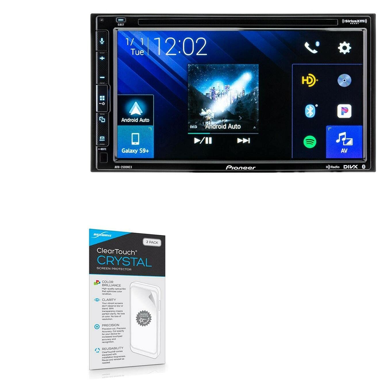 Boxwave Screen Protector For Pioneer Avh 2500Nex (Screen Protector Cleartouch Crystal (2 Pack), Hd Film Skin   Shields From Scra