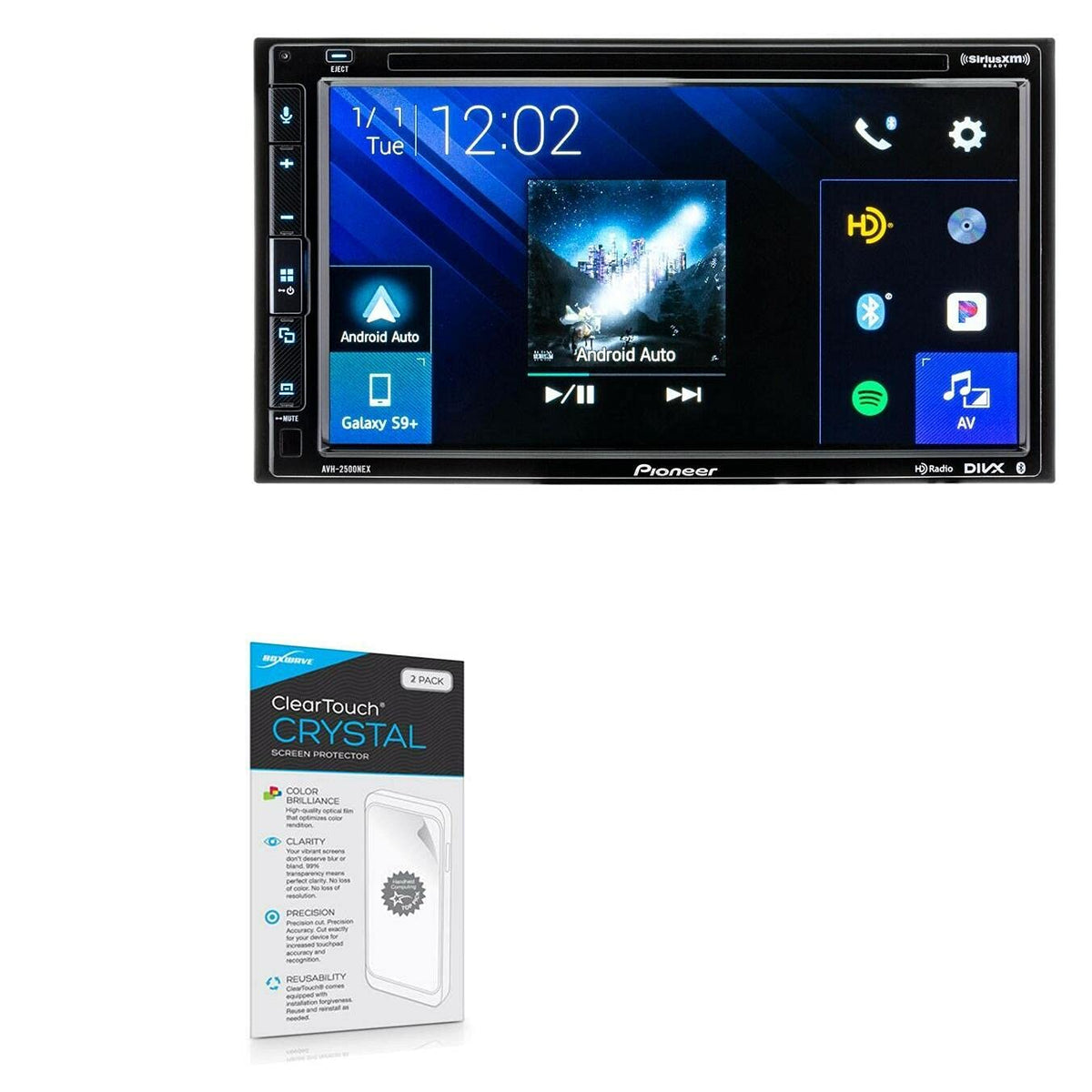 Boxwave Screen Protector For Pioneer Avh 2500Nex (Screen Protector Cleartouch Crystal (2 Pack), Hd Film Skin   Shields From Scra