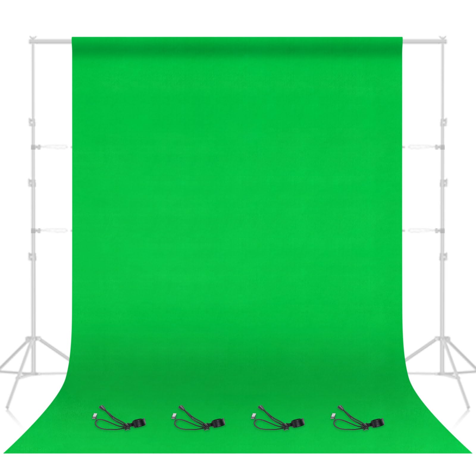 Emart Green Screen Backdrop, 8 X 10 Ft Photography Green Background For Streaming Zoom, Small Photo Muslin Green Curtain With 4