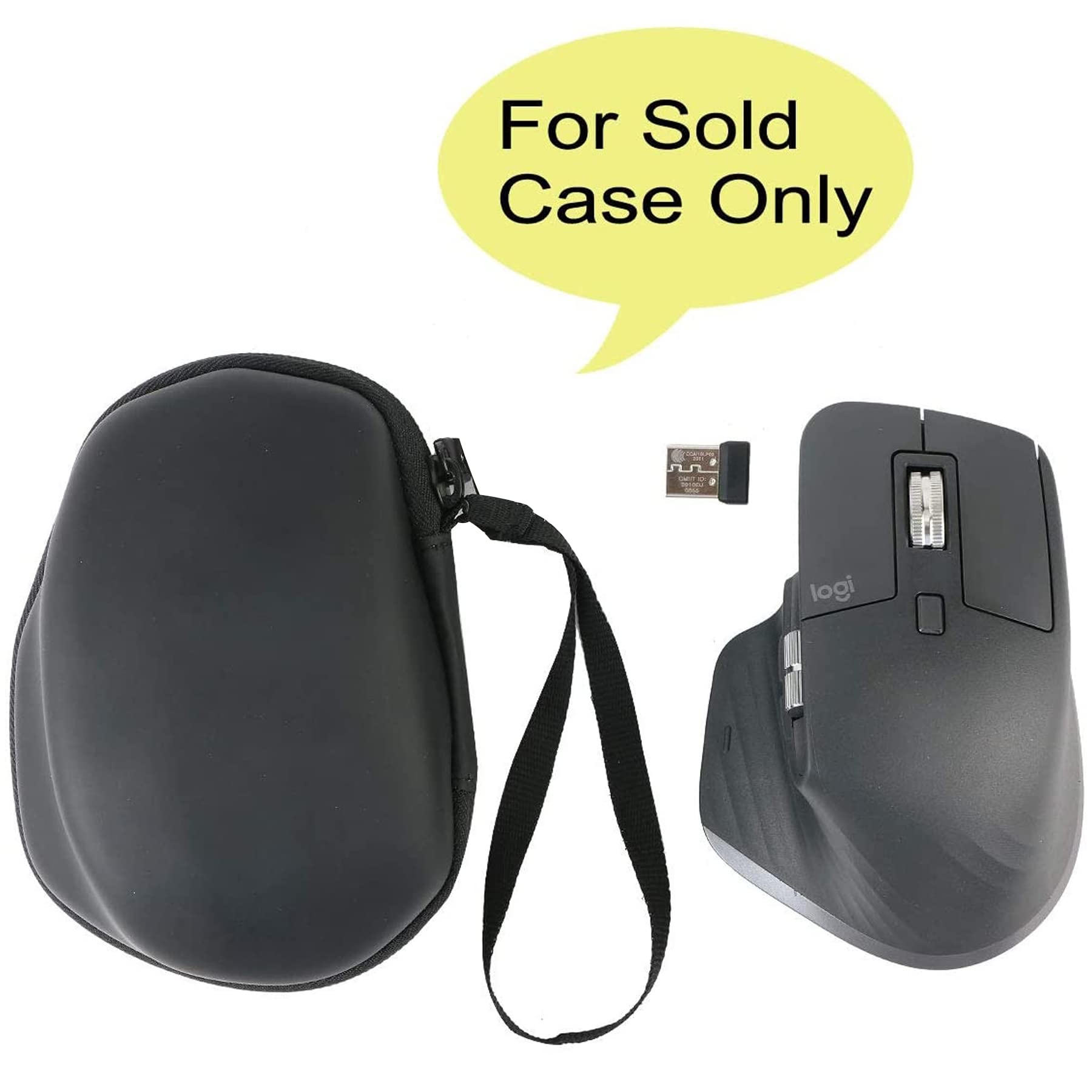 Co2Crea Hard Travel Case Replacement For Logitech Mx Master 3 / Master 2S Advanced Wireless Mouse (Black Case + Inside White)