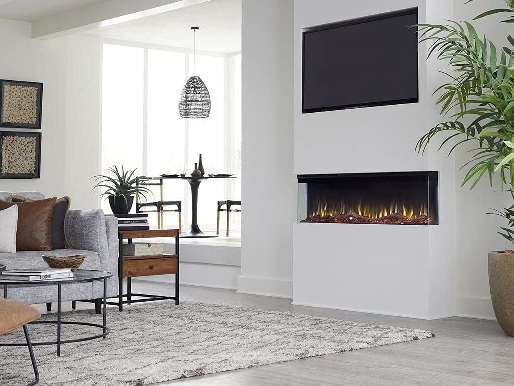 Touchstone Sideline Infinity 3 Sided Smart 60'' Wifi Enabled Electric Fireplace   80046   Built In   60 Color Combinations   1,5