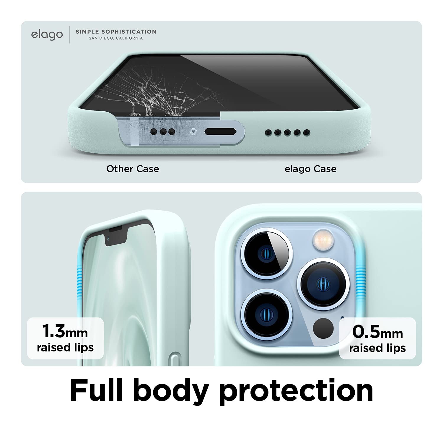 Elago Liquid Silicone Case Compatible With Iphone 13 Pro (6.1 Inch),Premium Silicone,Full Protection Phone Case   3 Layer Shock